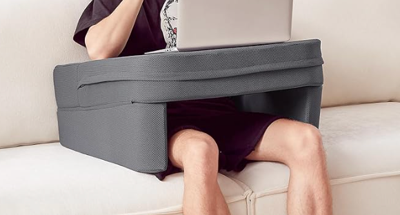Lap Desk Pillow with Armrest and Cup Holder