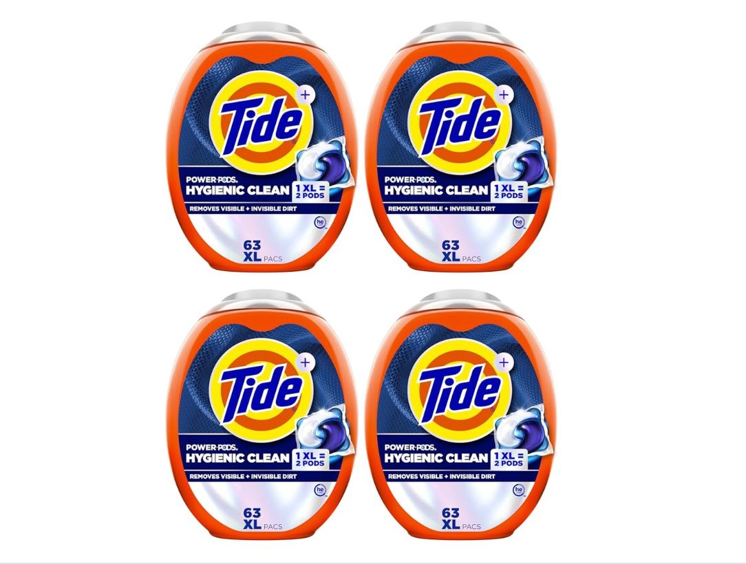 4 Pack Tide Hygienic Clean Power PODS Laundry Detergent, 63 Count