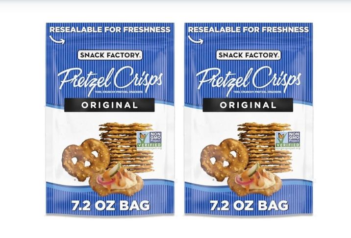 2 Pack Snack Factory Original Pretzel Crisps, 7.2 oz Resealable