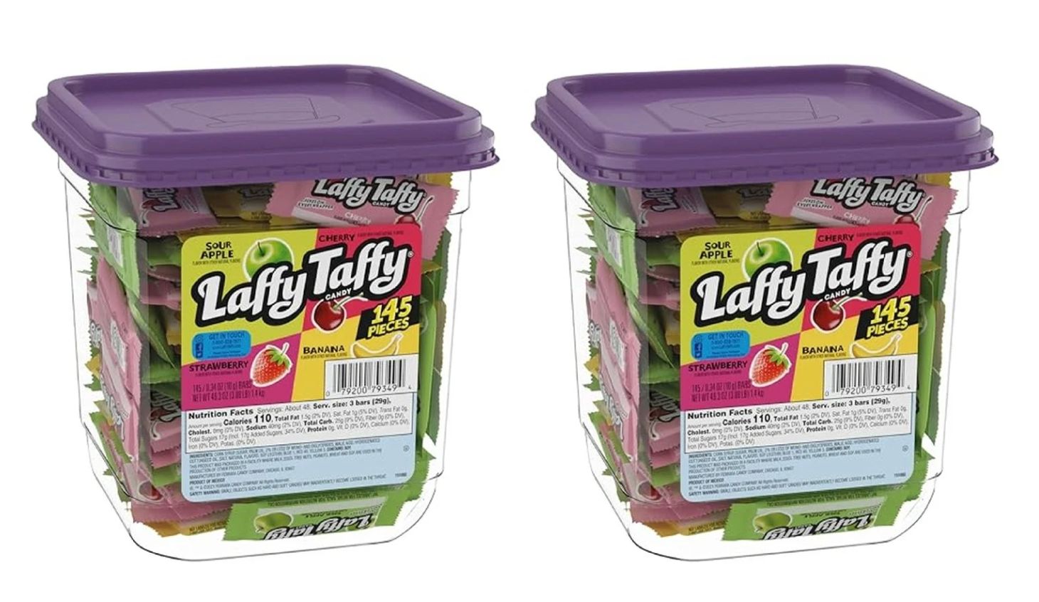 2 Pack Laffy Taffy Assorted Fruit Flavored Candy (145 Count)