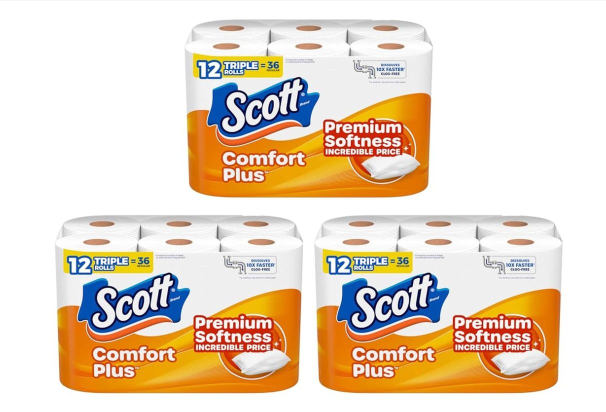 36 Triple Rolls Scott ComfortPlus Toilet Paper