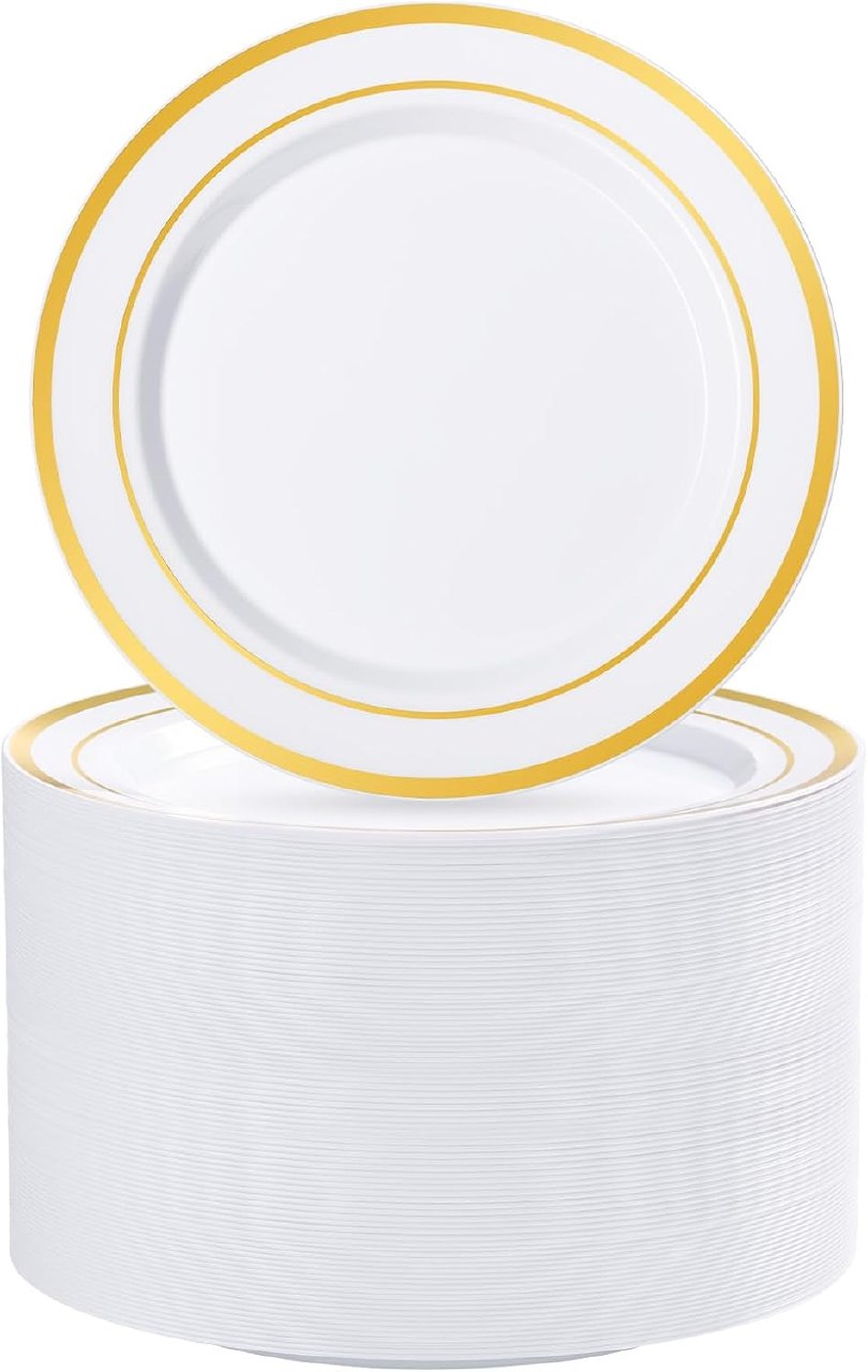 100 Pack 7-Inch Disposable Plastic Plates