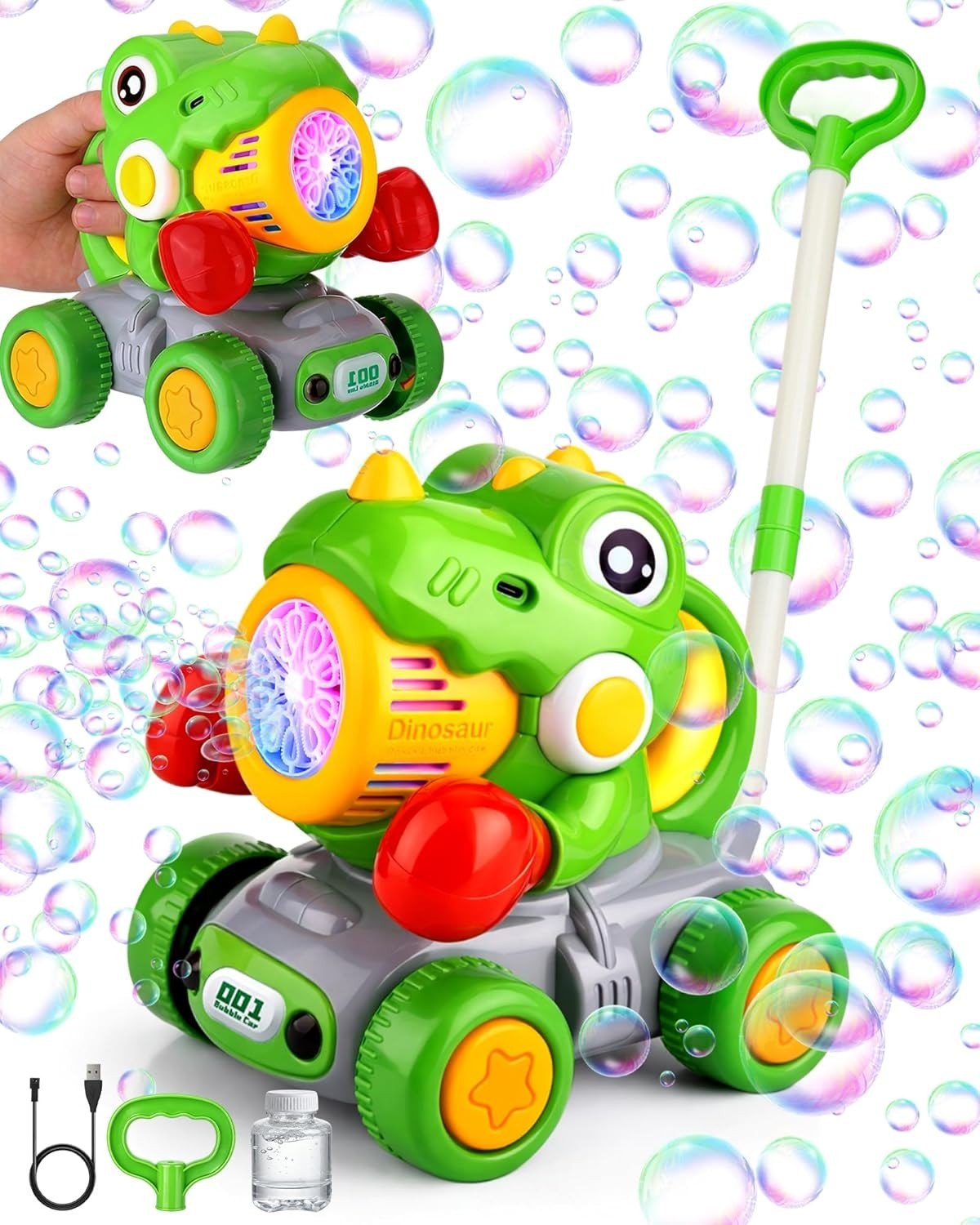 Rechargeable Dinosaur Bubble Lawn Mower Toy