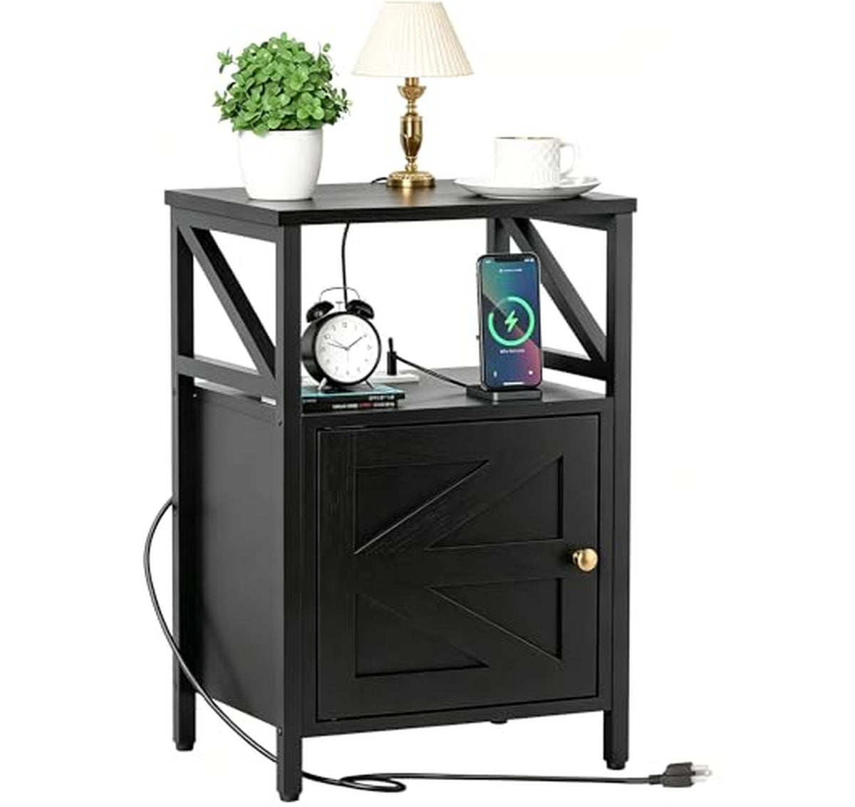 Nightstand with Built-In Charging Station