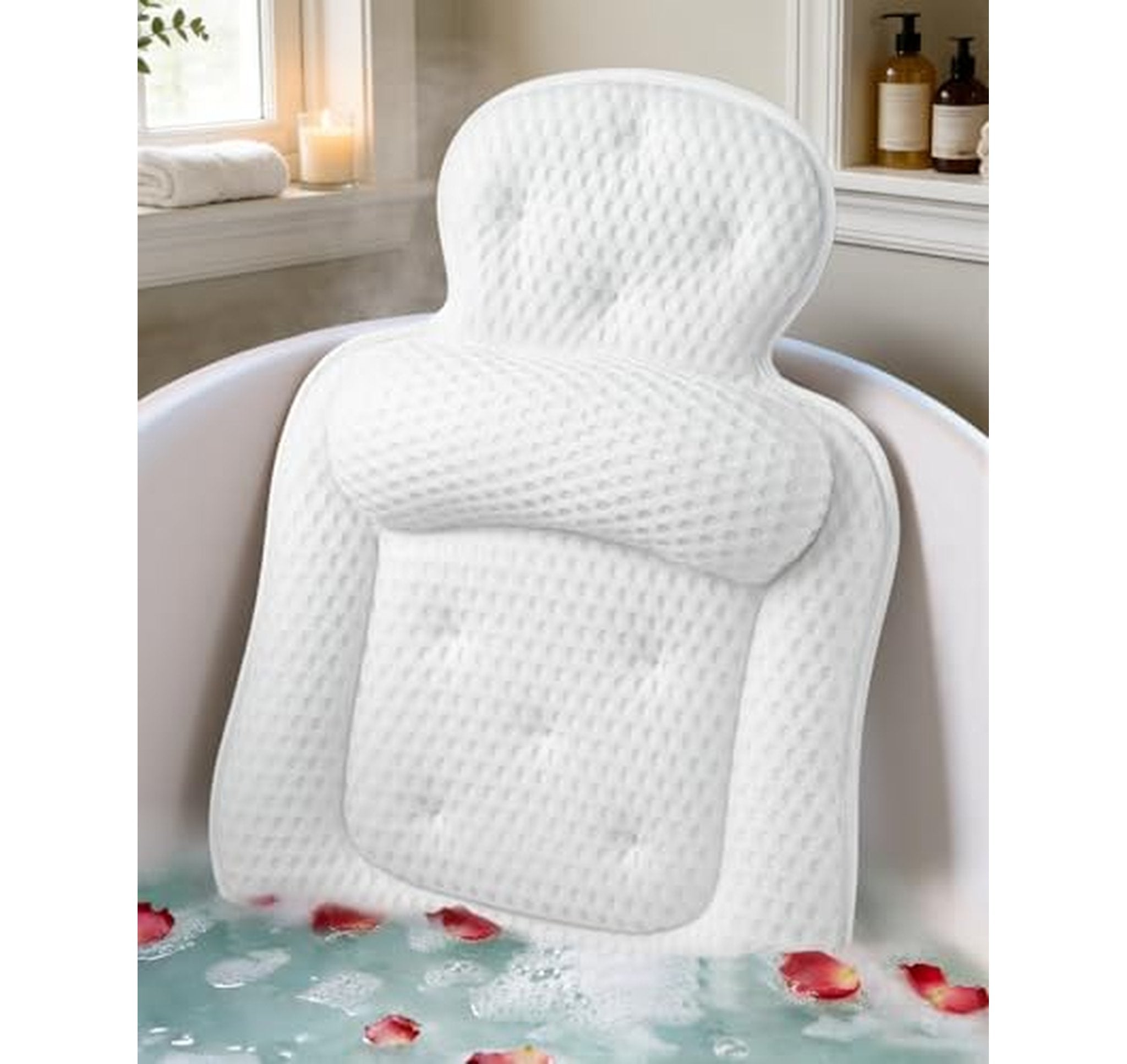 3D Mesh Bath Pillow with Suction Cups