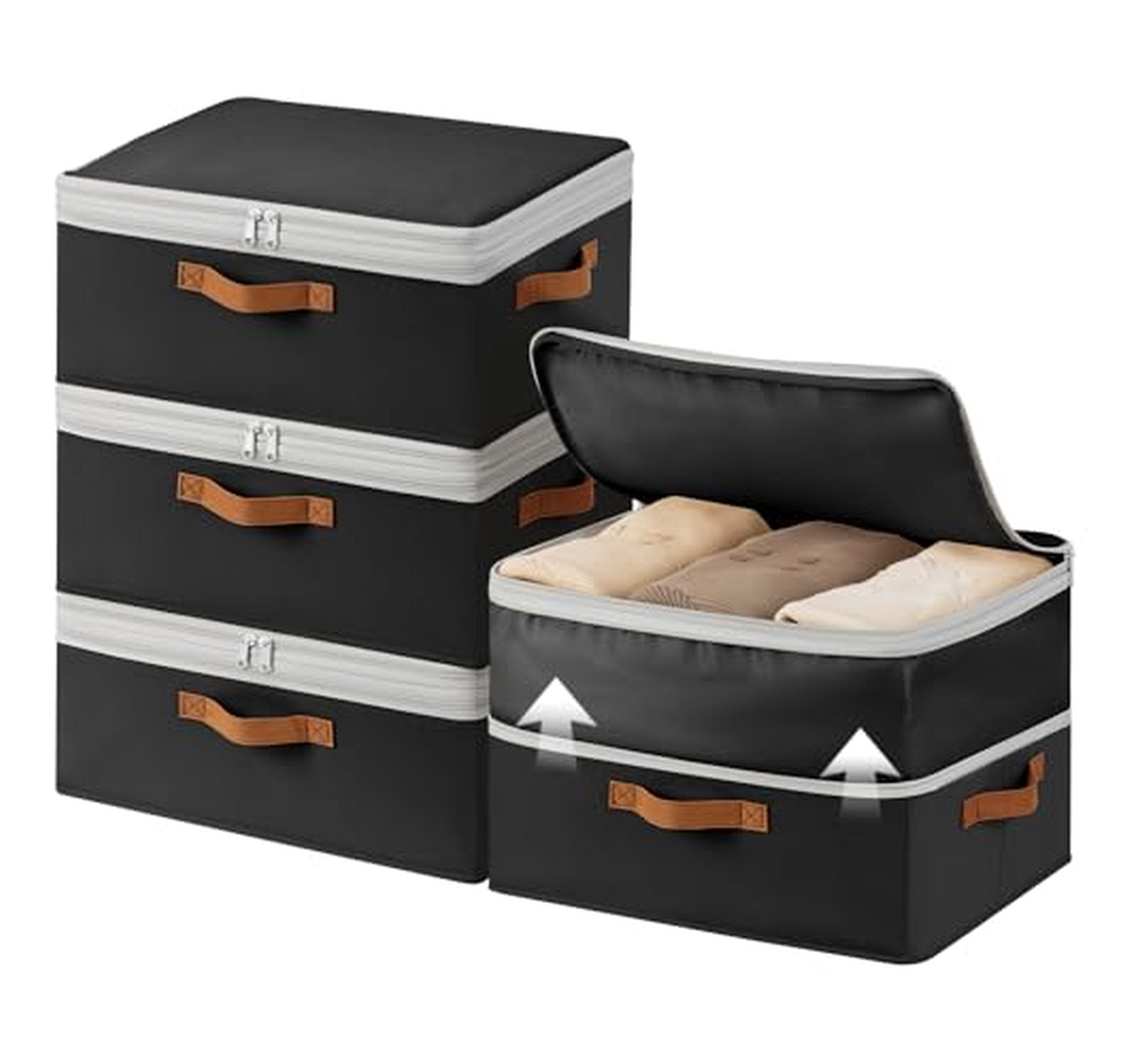 4 Pack Compression Stackable Closet Storage Bins