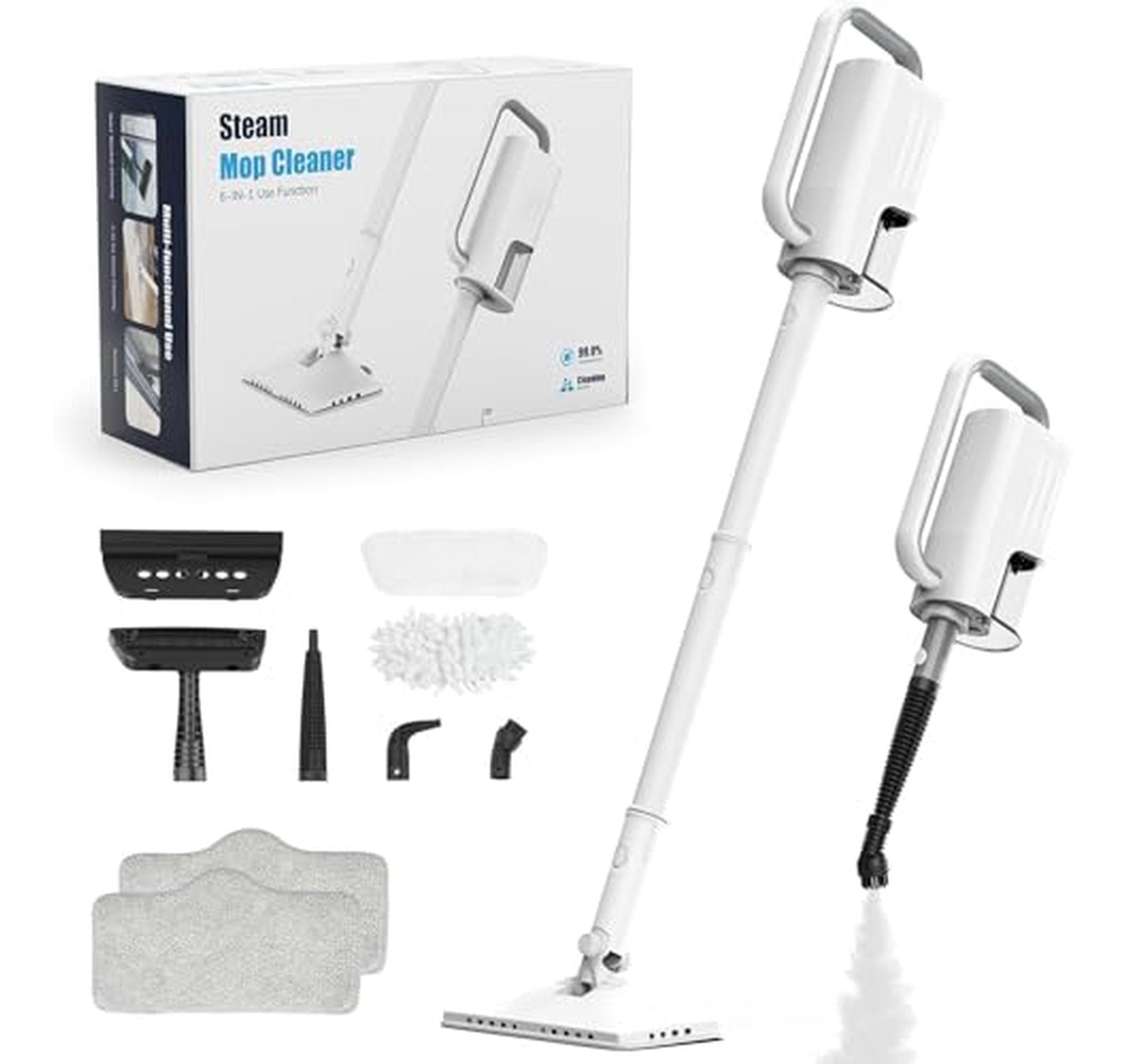 1200W 7-in-1 Steam Mop with Removable Tank