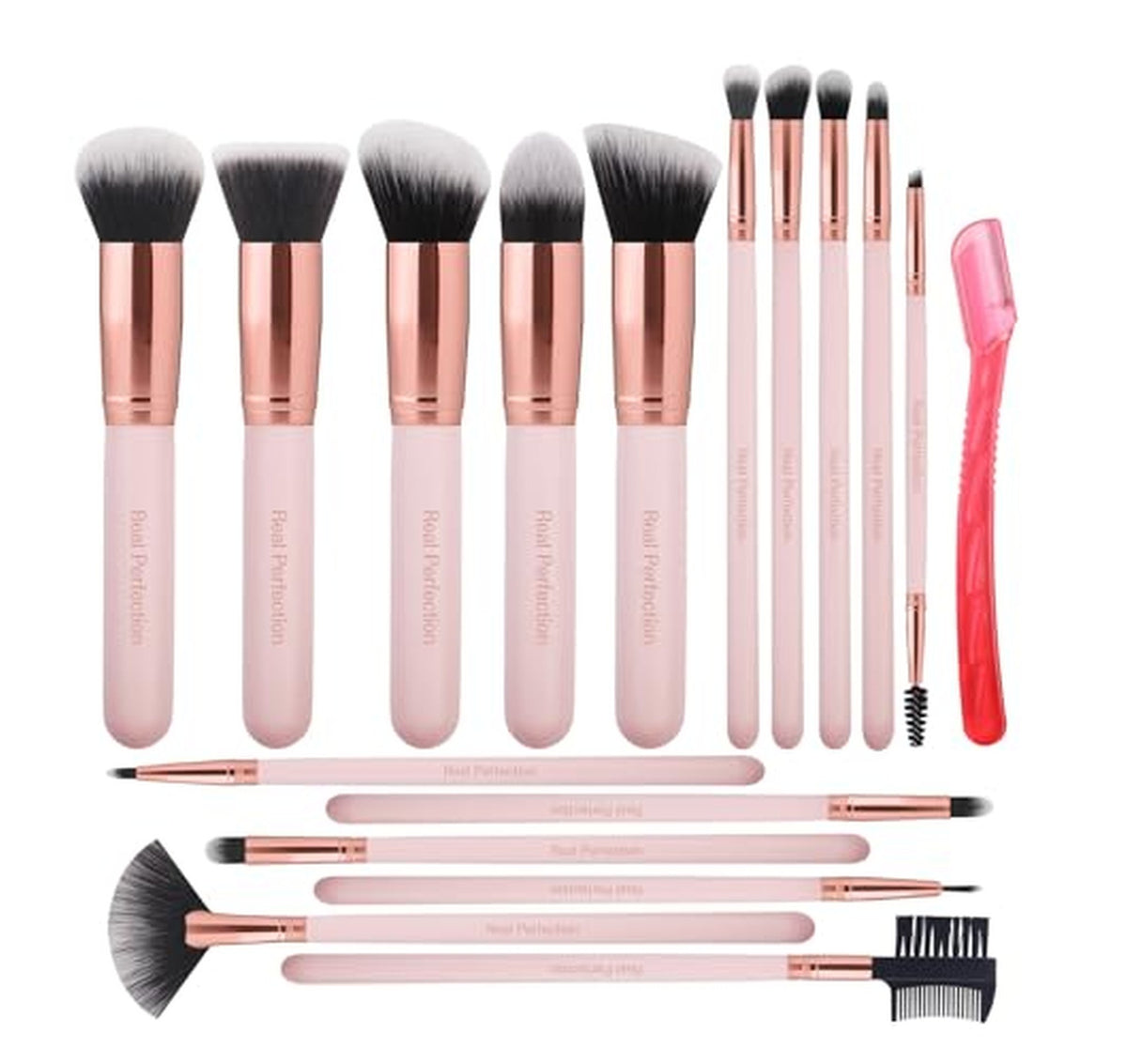 16 Piece Makeup Brush Set with Eyebrow Razor