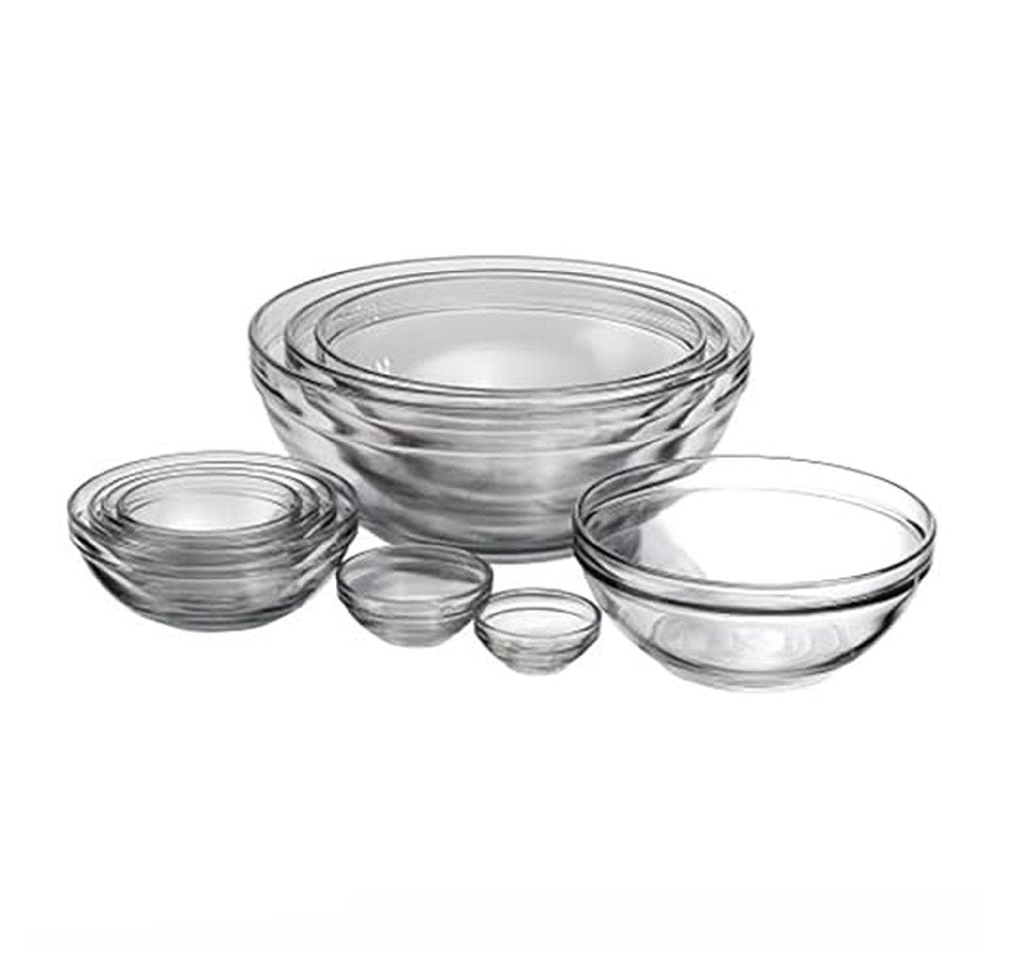 10 Piece Anchor Hocking Glass Nesting Mixing Bowl Set