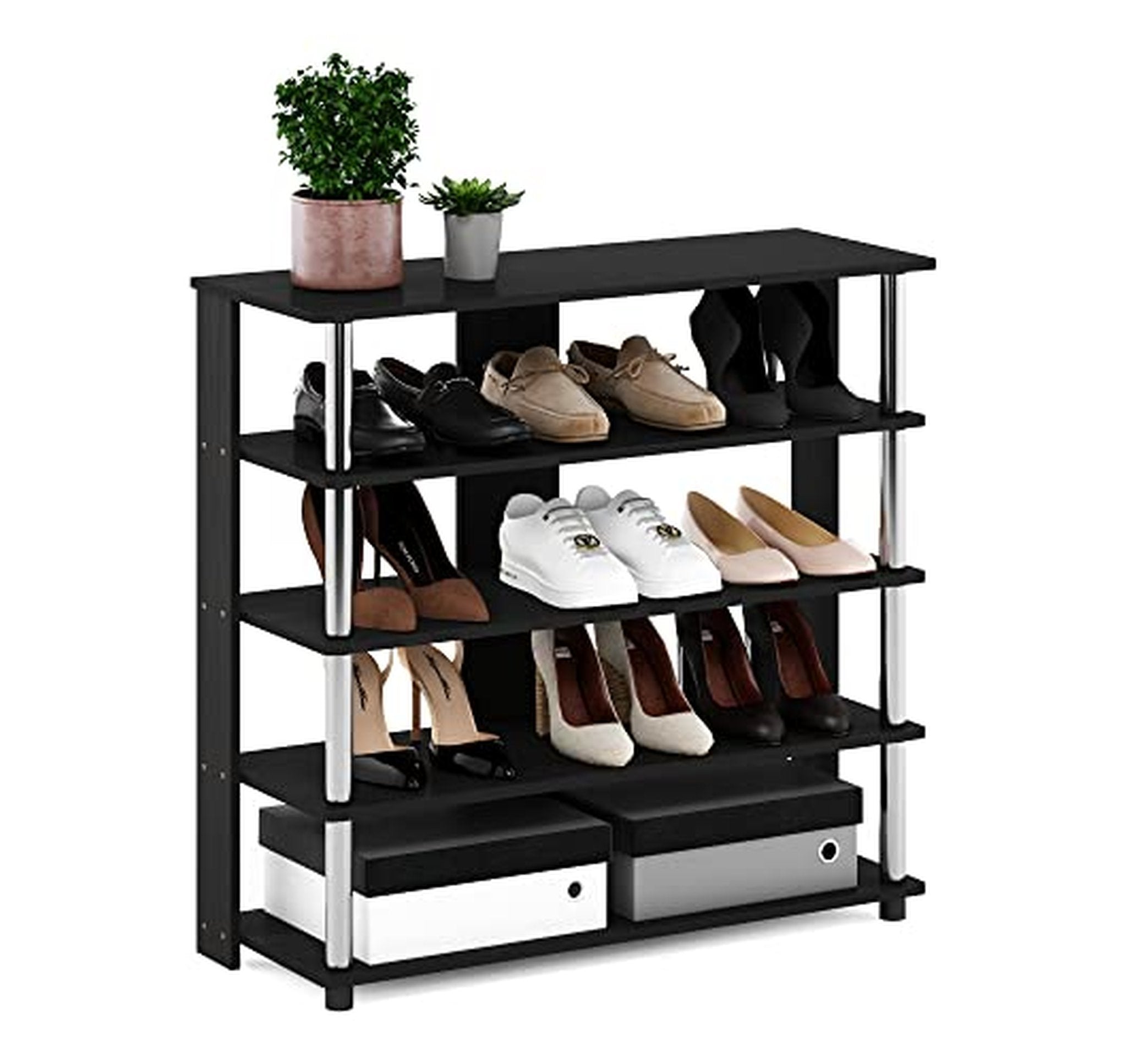 Furinno 5-Tier Wide Metal Shoe Rack