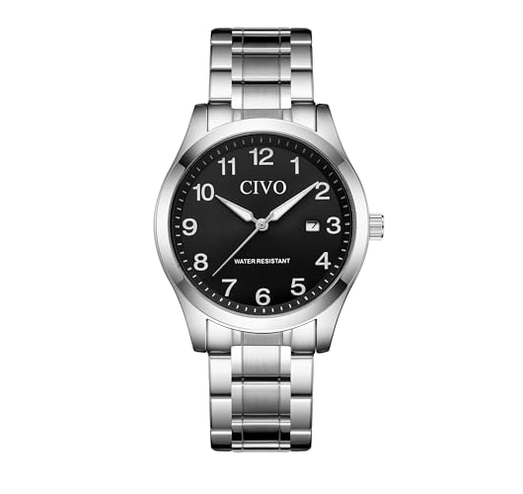 Waterproof Large Number Analog Watch with Date