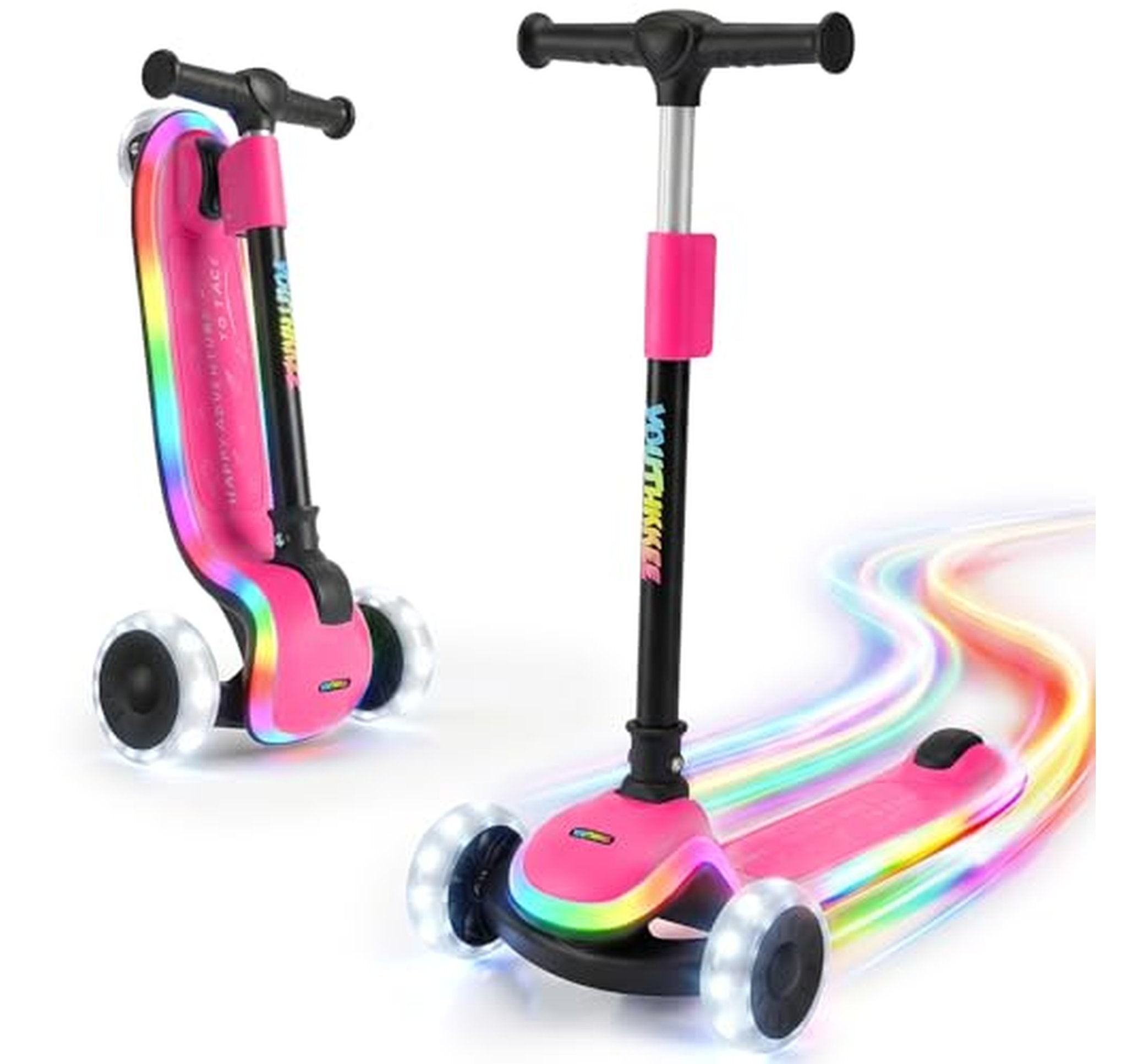 3-Wheel Kids Kick Scooter with LED Light-Up Wheels