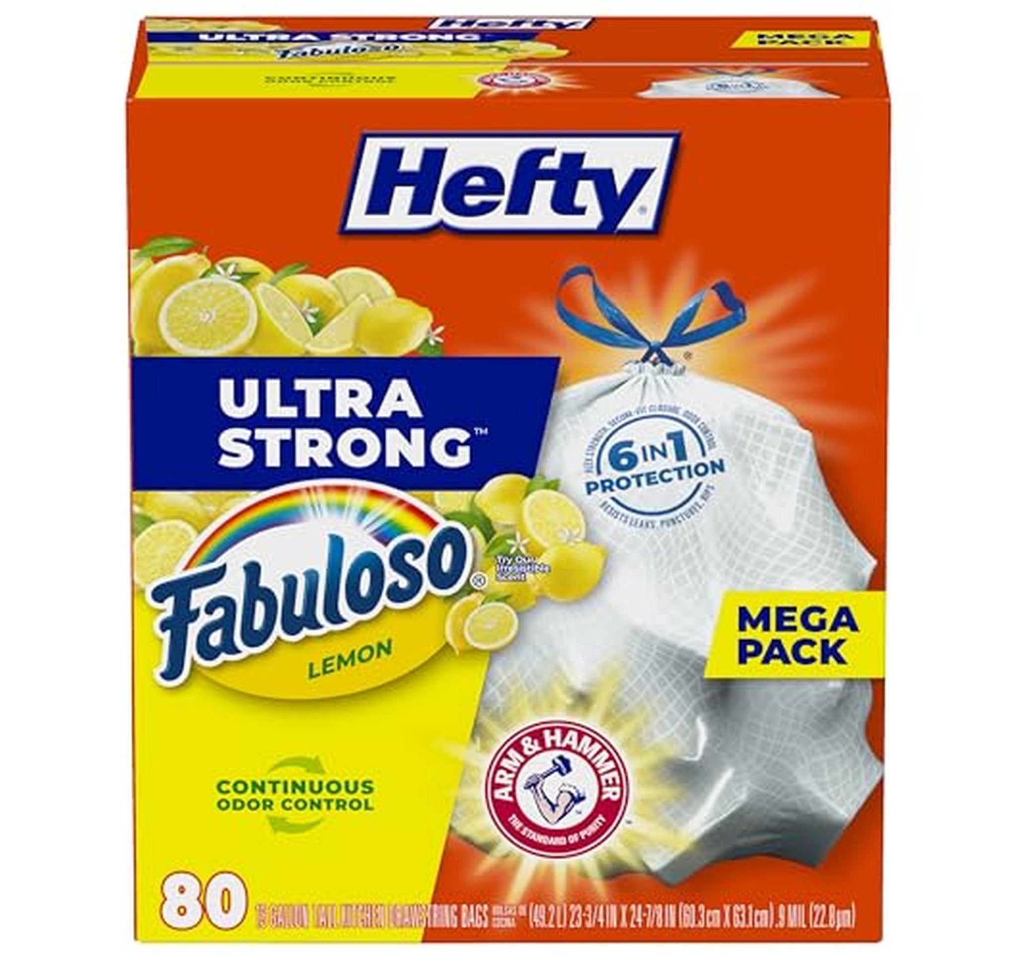 Hefty 80 Count 13 Gallon Scented Kitchen Trash Bags
