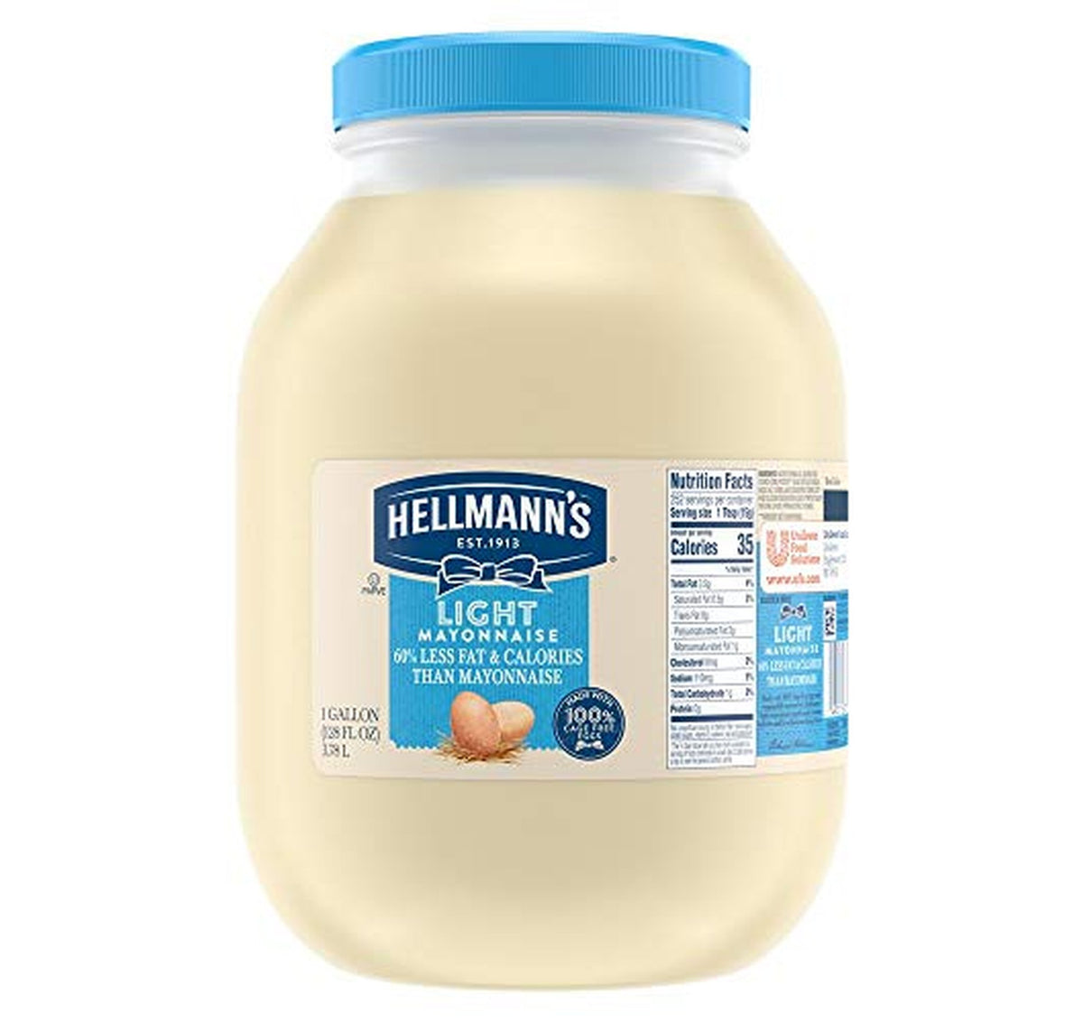 HELLMANN'S Light Mayonnaise 1 Gallon Jar (OU-Parve)