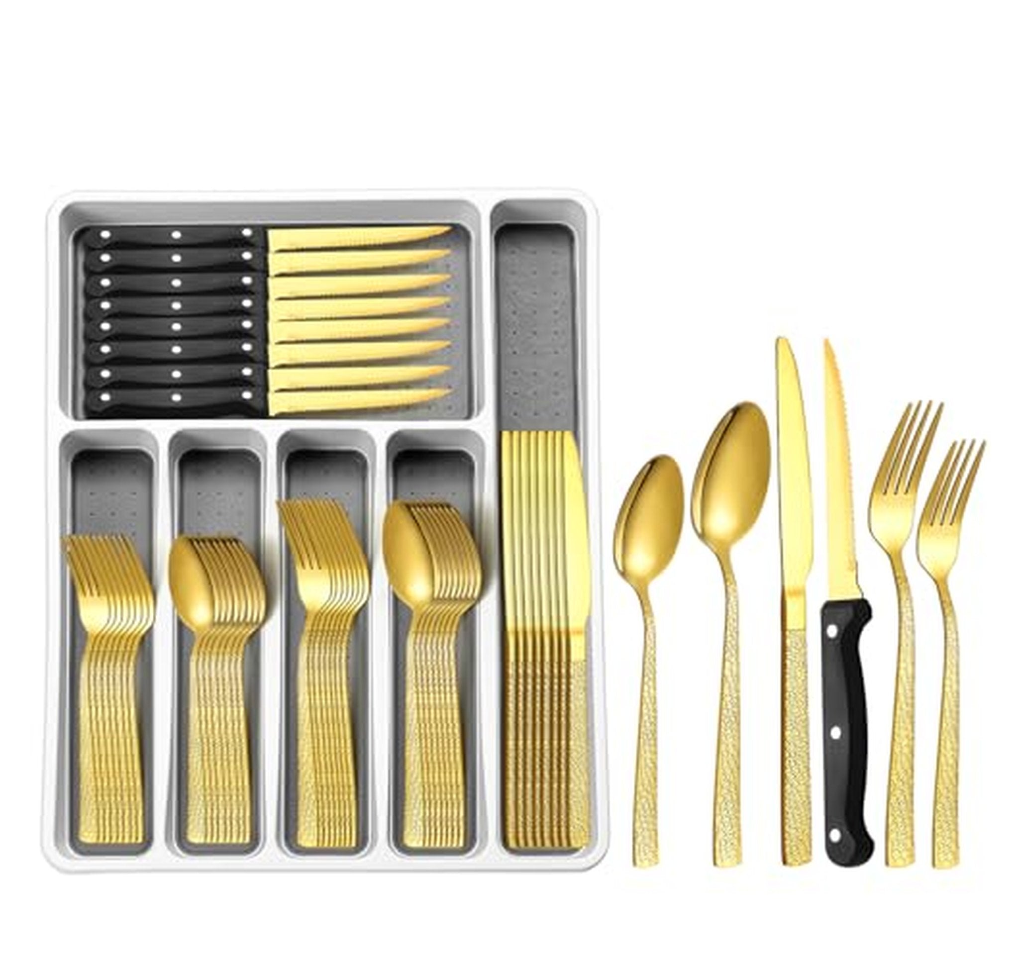 49 Piece Stainless Steel Silverware Set with Organizer