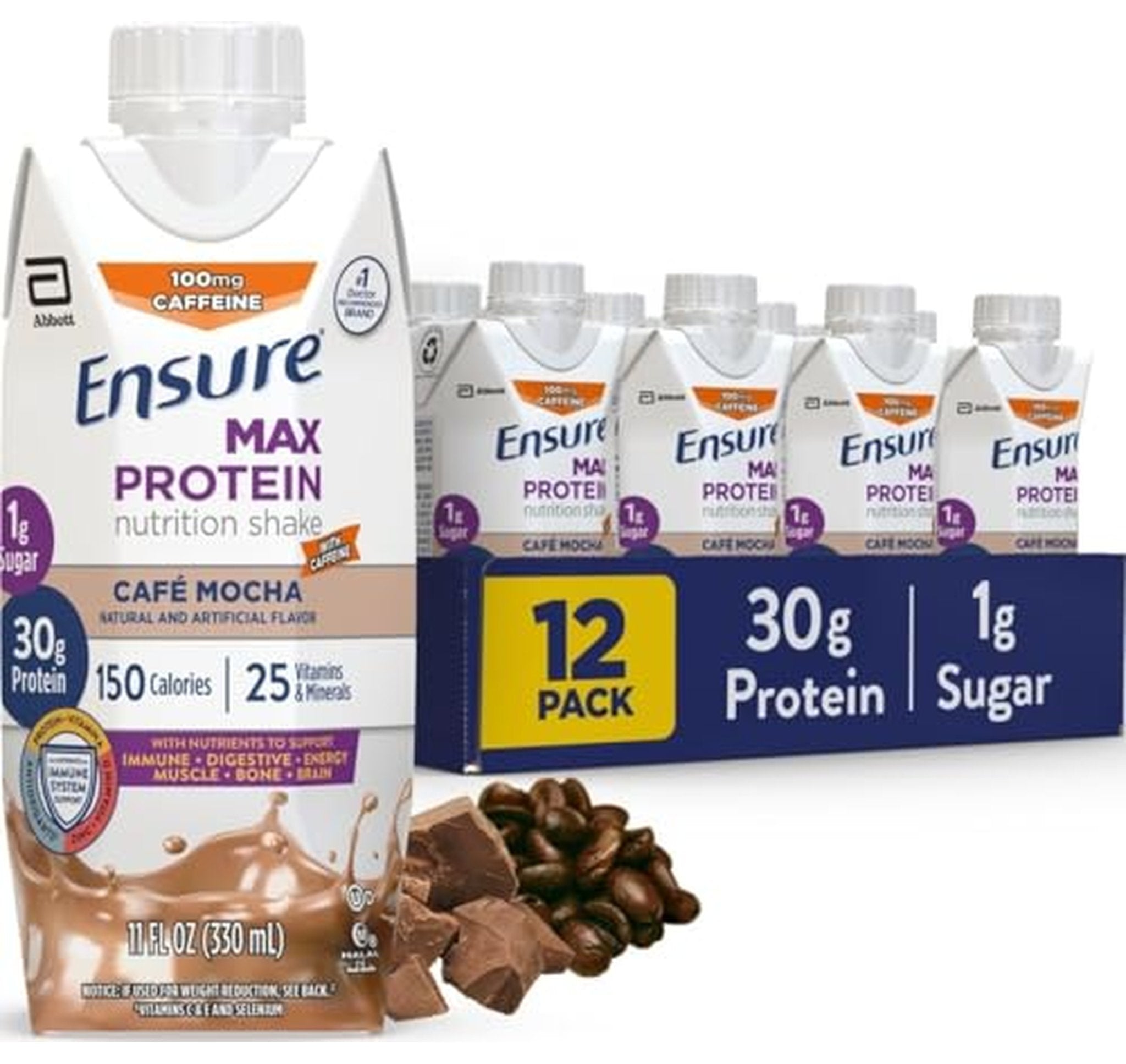 12 Pack Ensure Max Protein Café Mocha Shakes (OU-D(
