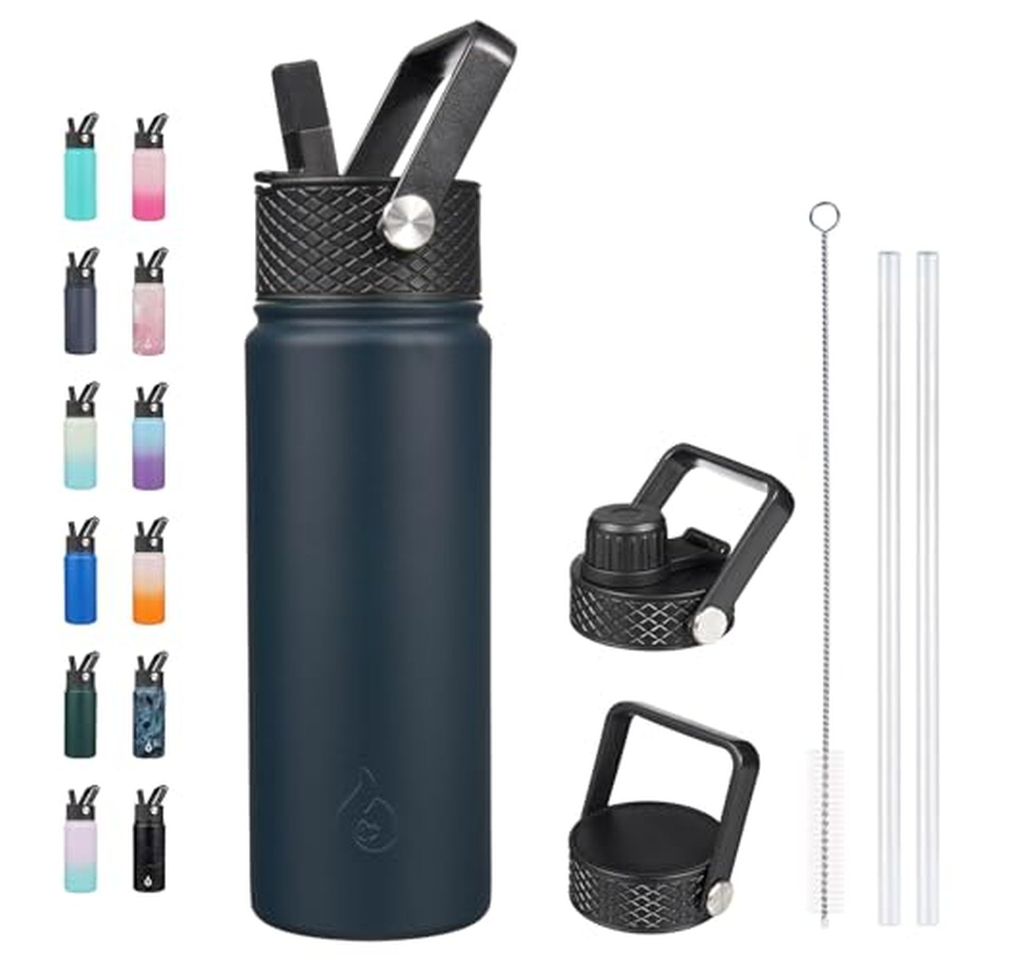 22oz Insulated Stainless Steel Water Bottle with Lids