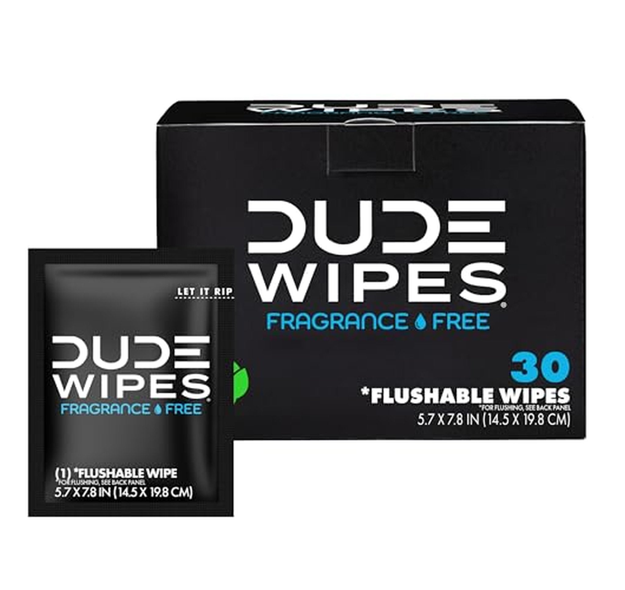 30 Count DUDE Flushable Travel Wipes