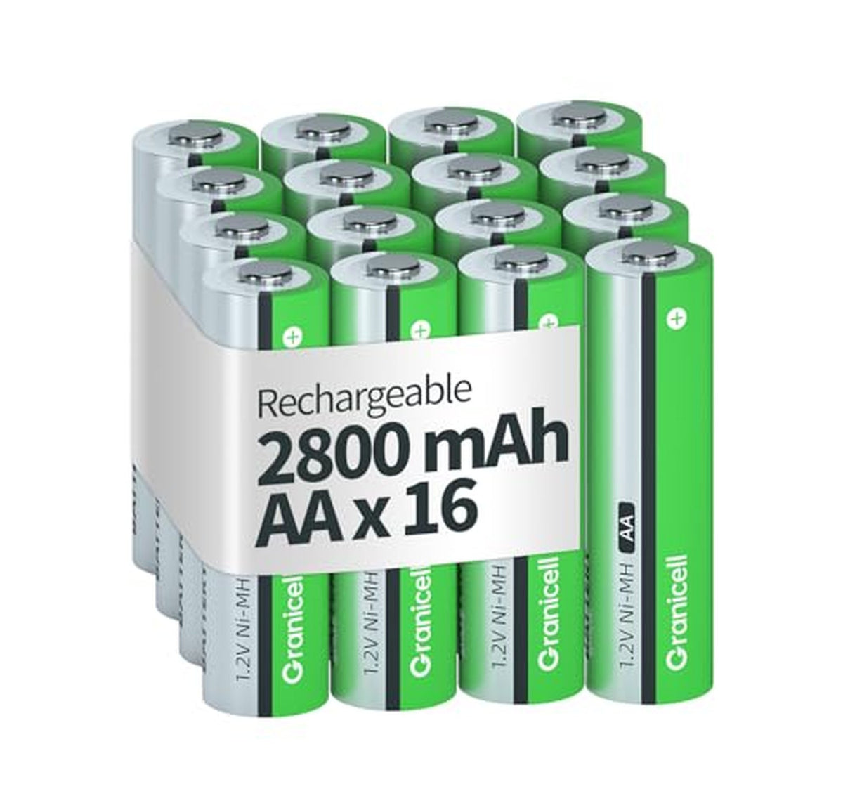 16 Pack Rechargeable NiMH AA Batteries 1.2V