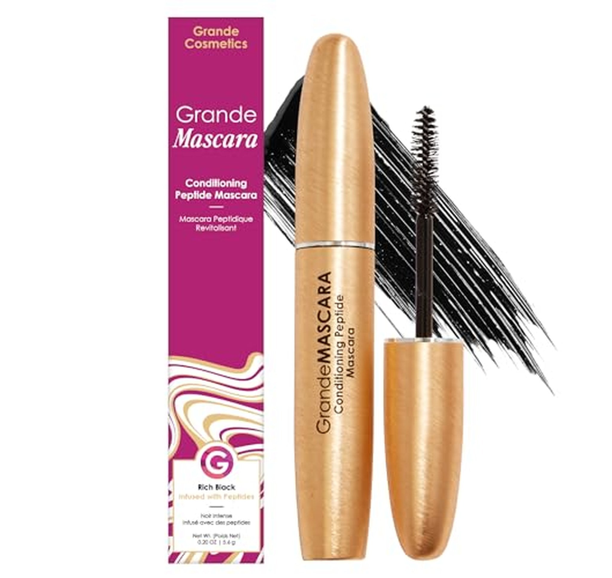 2 Pack Grande Cosmetics Volumizing Lengthening Conditioning Mascara