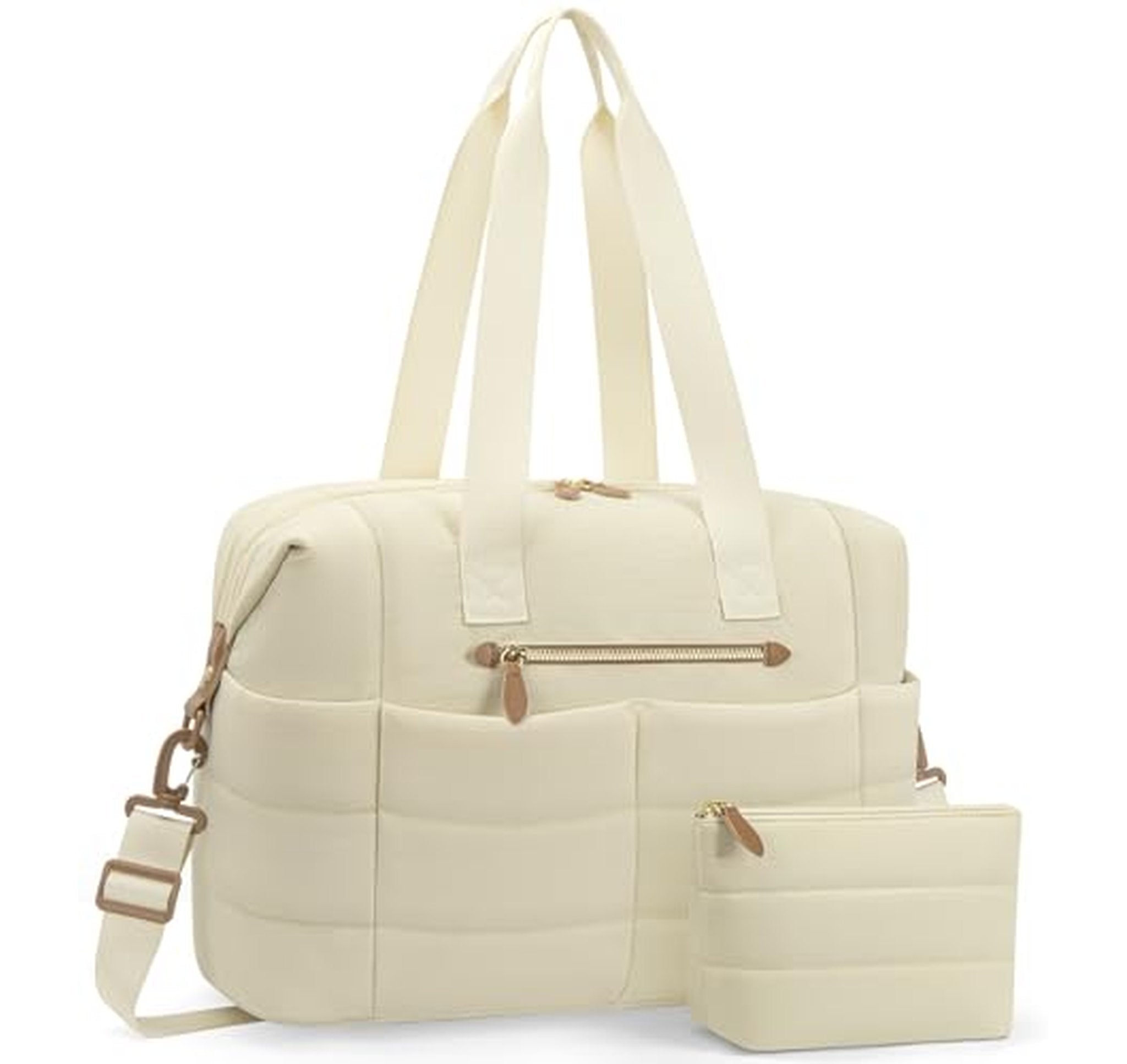 Puffer Travel Duffel Weekender Gym Bag with Toiletry Pouch