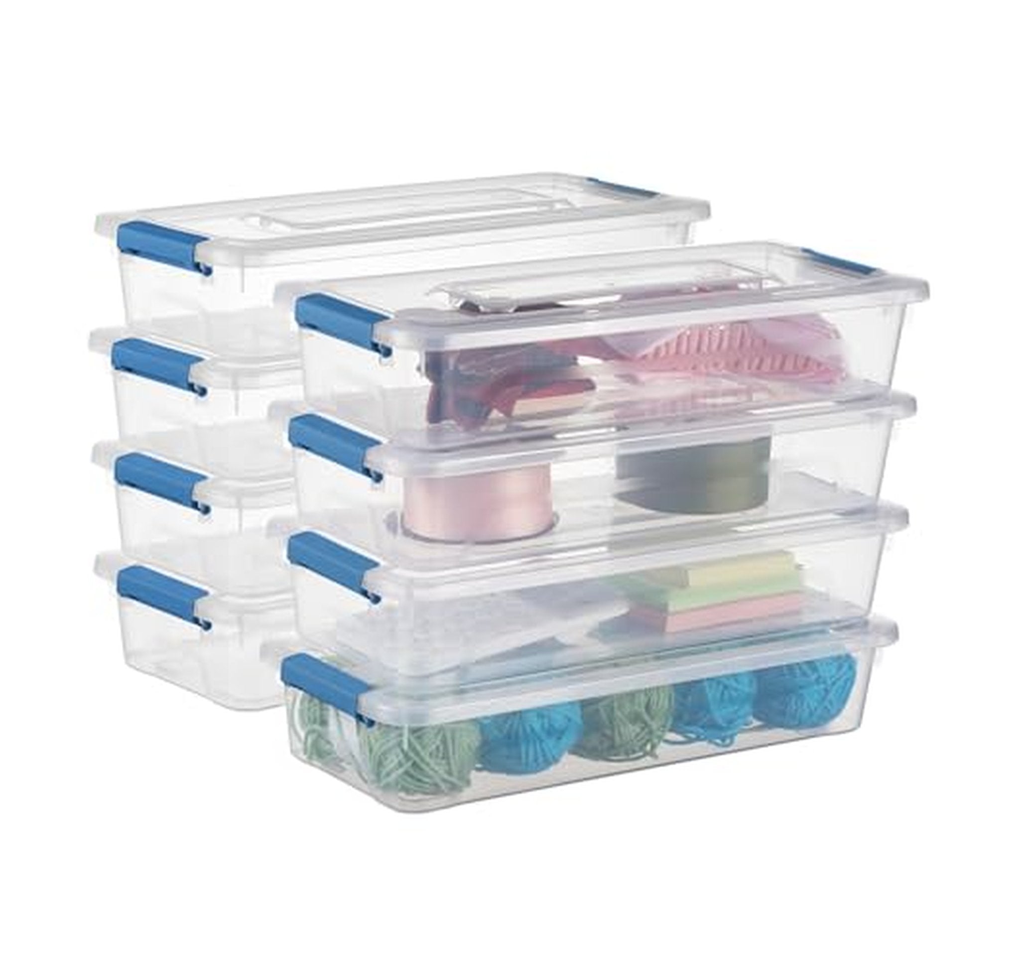 8 Pack 4 Quart Plastic Storage Containers