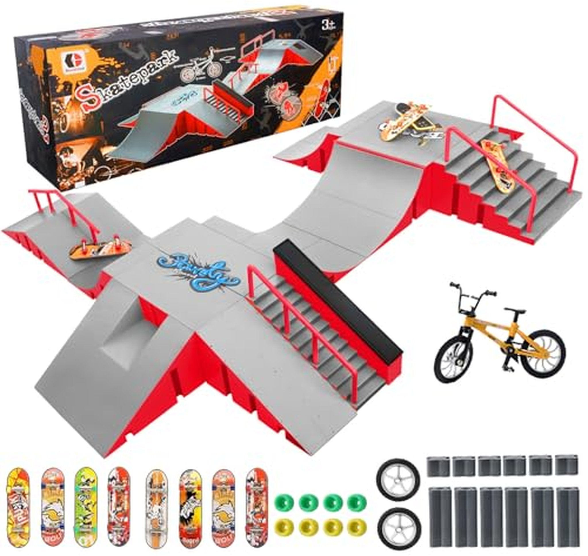 14 Pack Finger Skateboard Ramp Park Set