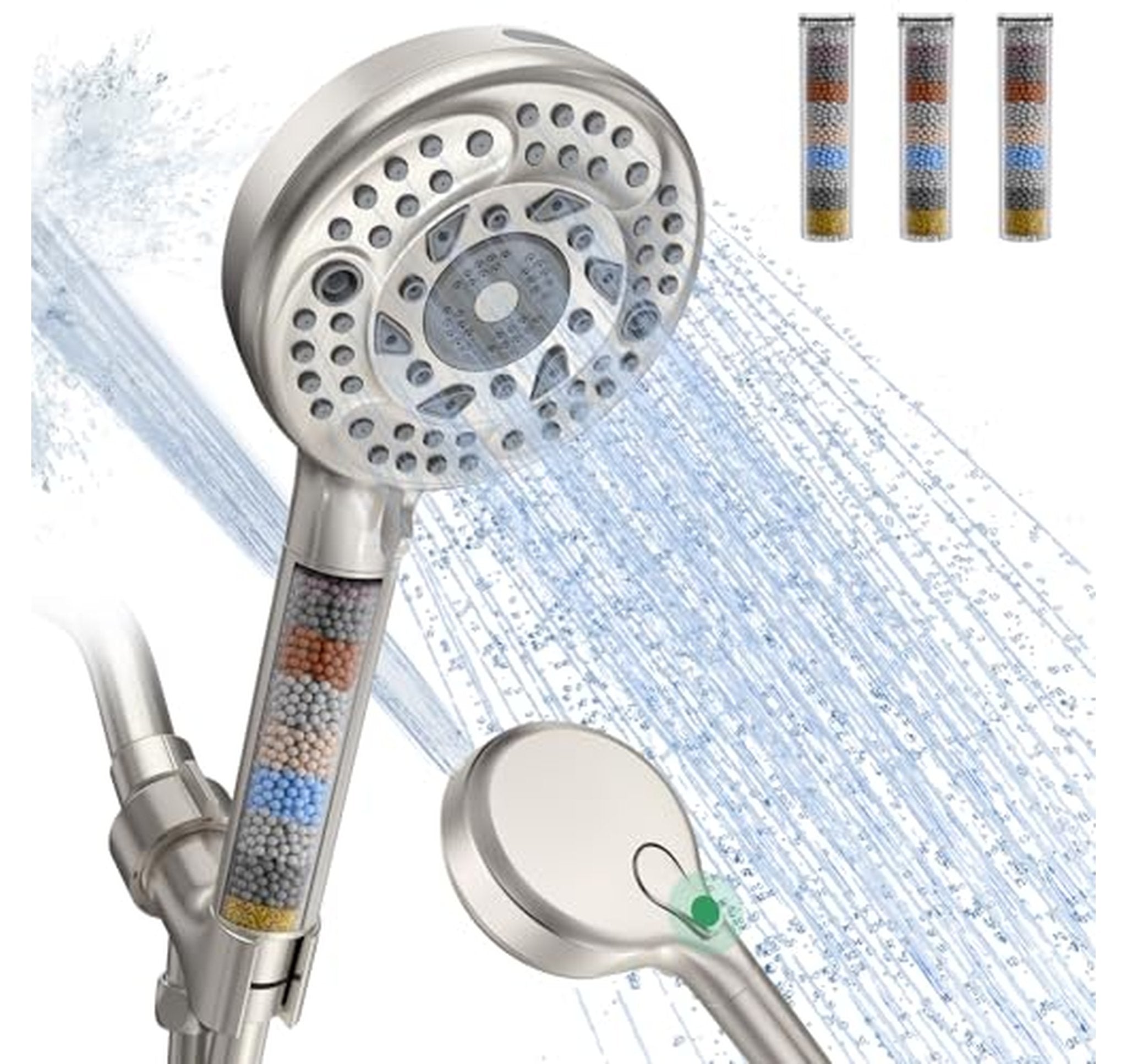 Filtered Handheld Shower Head with Replacement Cartridges
