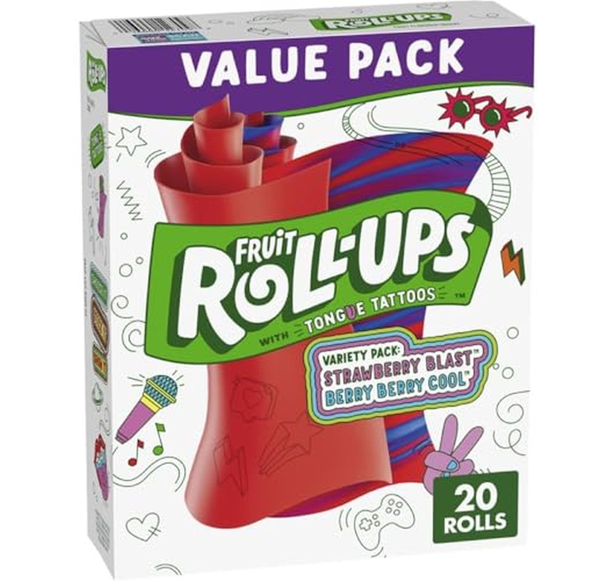 20 Pack Fruit Roll-Ups Variety Fruit Snacks (OU)