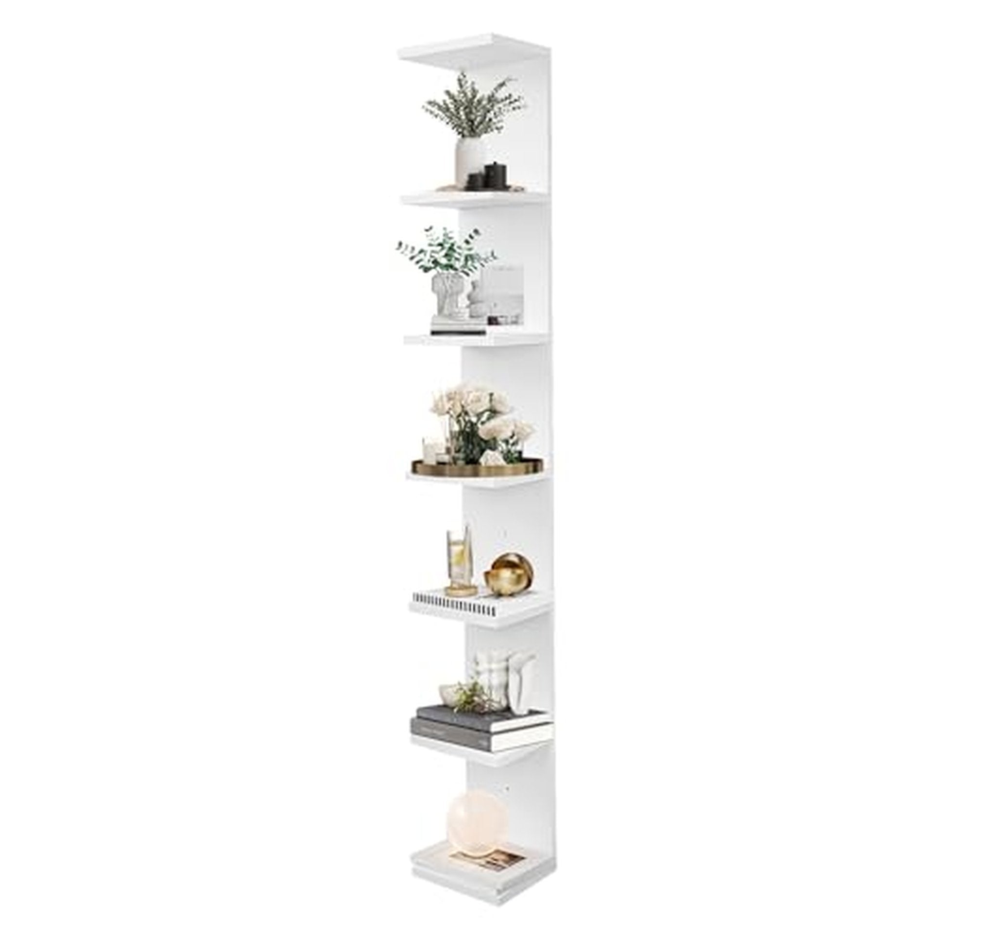 7 Tier Vertical Wall Shelf Unit Organizer