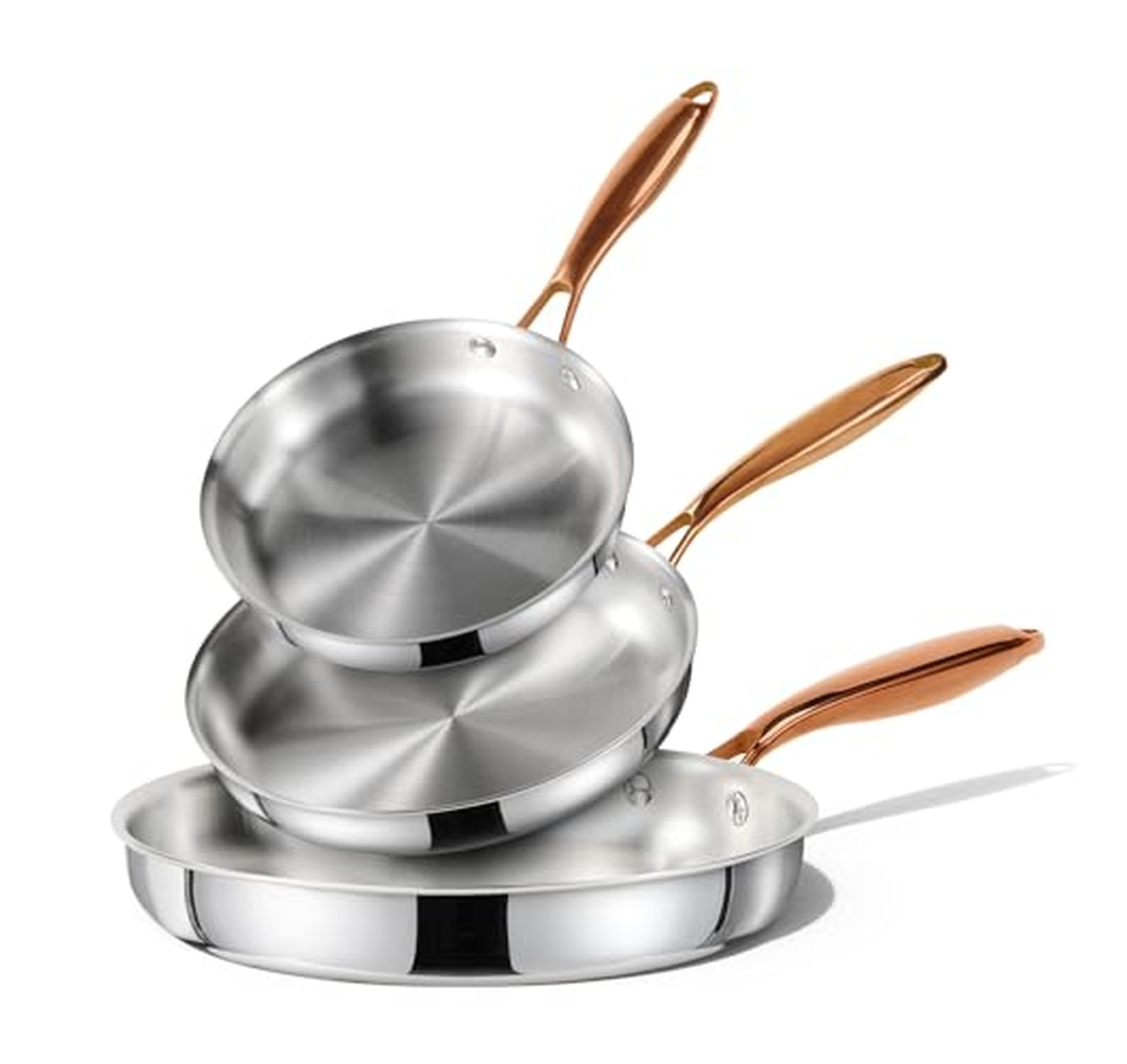 3 Pack Stainless Steel Nonstick Frying Pan Set