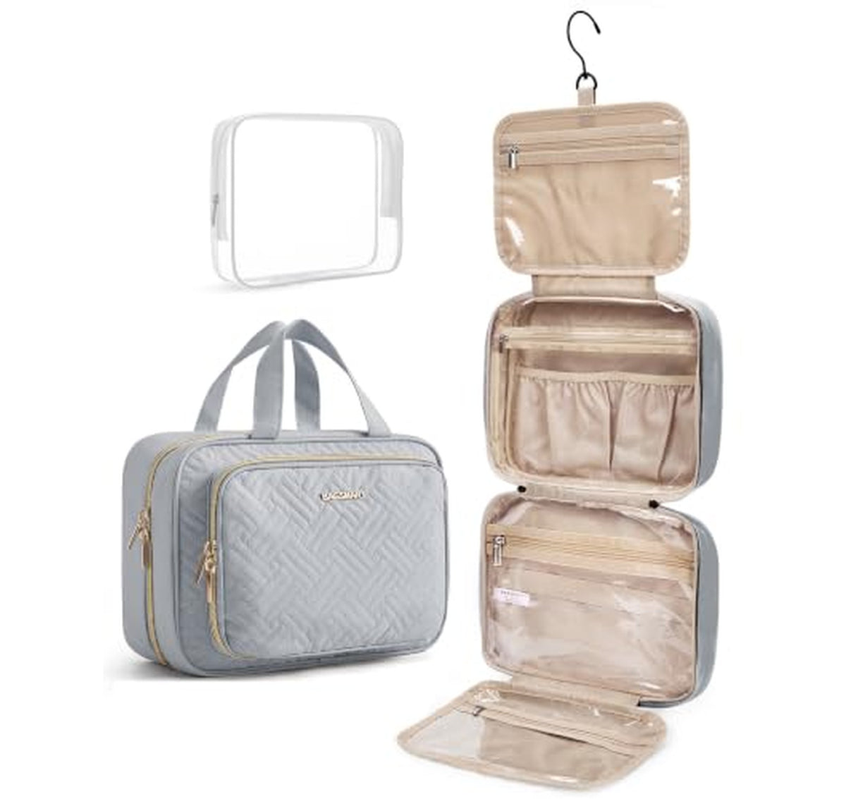 BAGSMART Hanging Toiletry Bag with TSA Clear Pouch