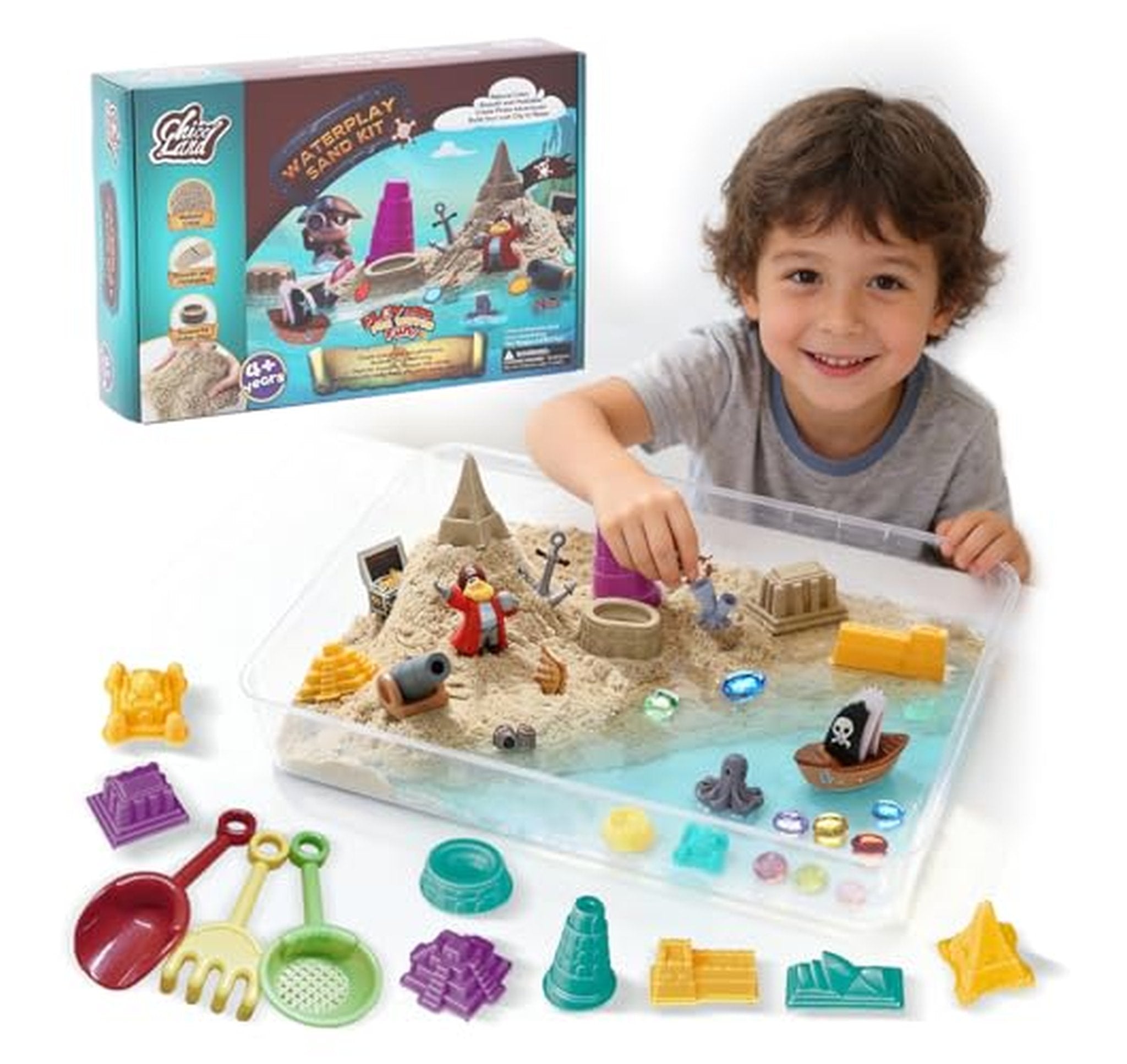 Pirate Adventure Sensory Sand Kit with Molds and Tools