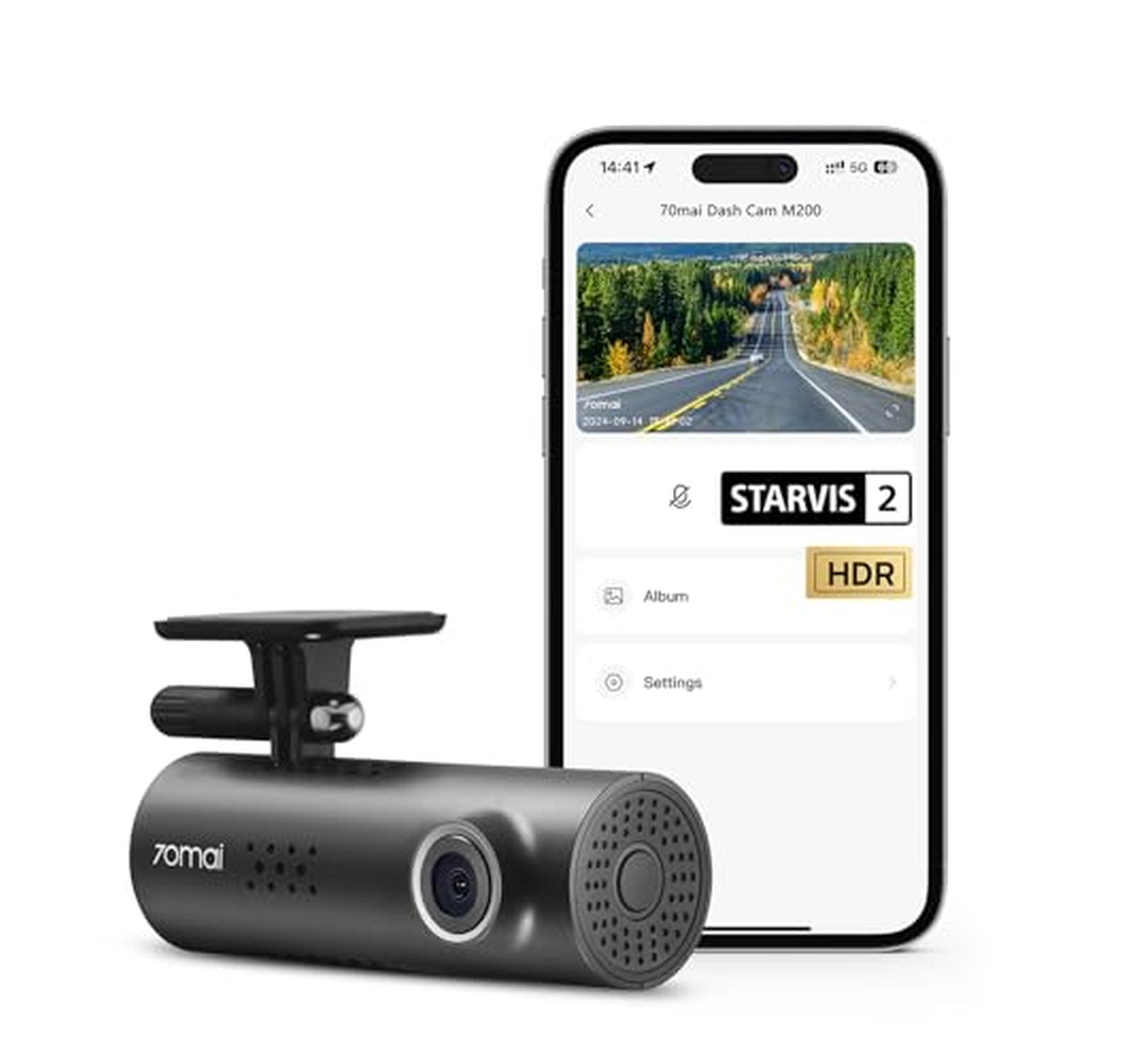 70mai 1080p WiFi Dash Cam with Night Vision