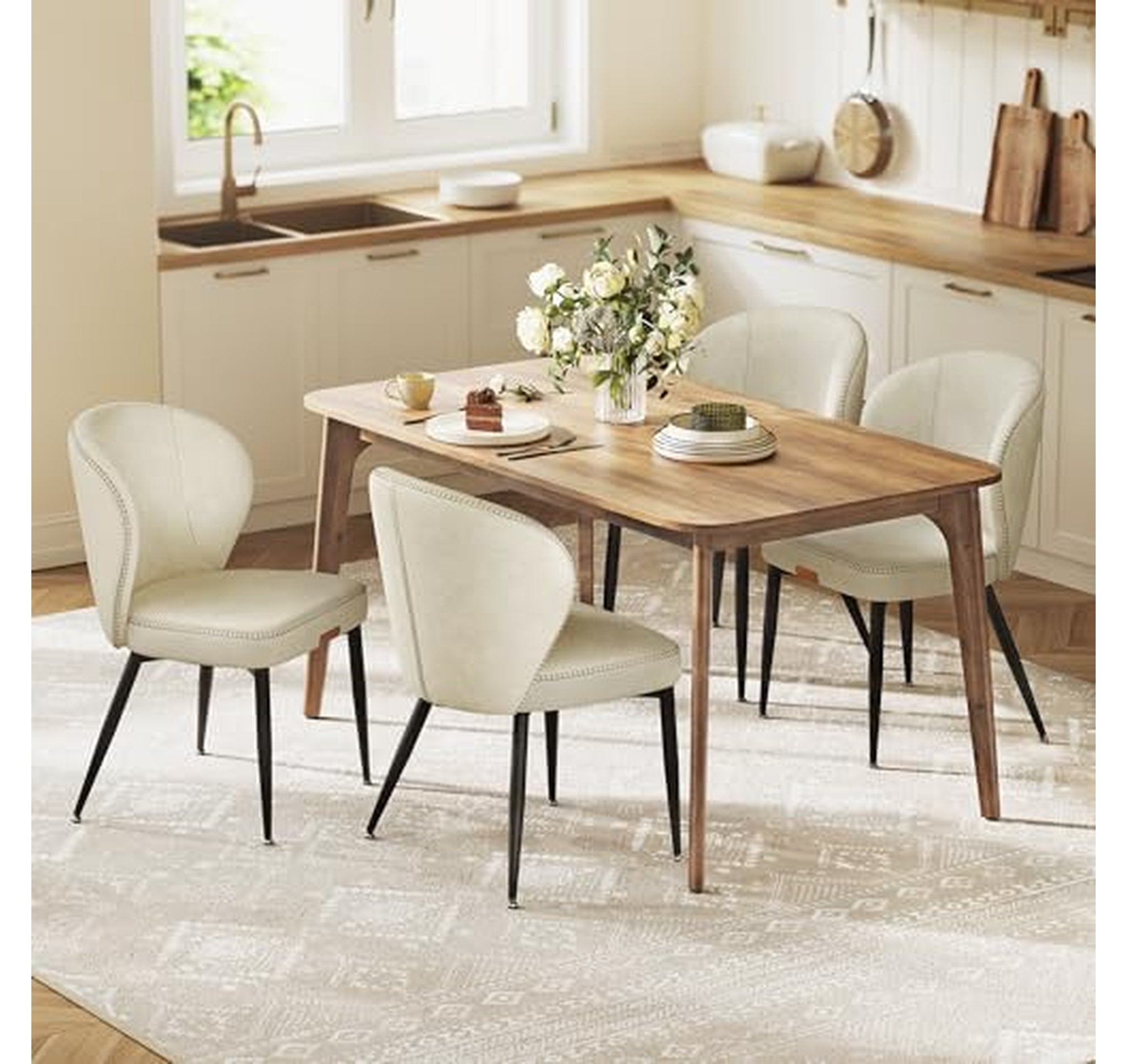 4 Pack Mid-Century Upholstered Dining Chairs