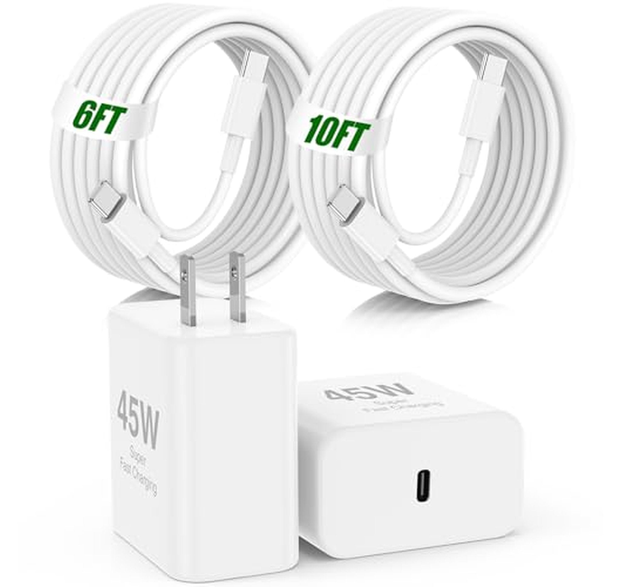 2 Pack 45W USB C Fast Charger with Cables