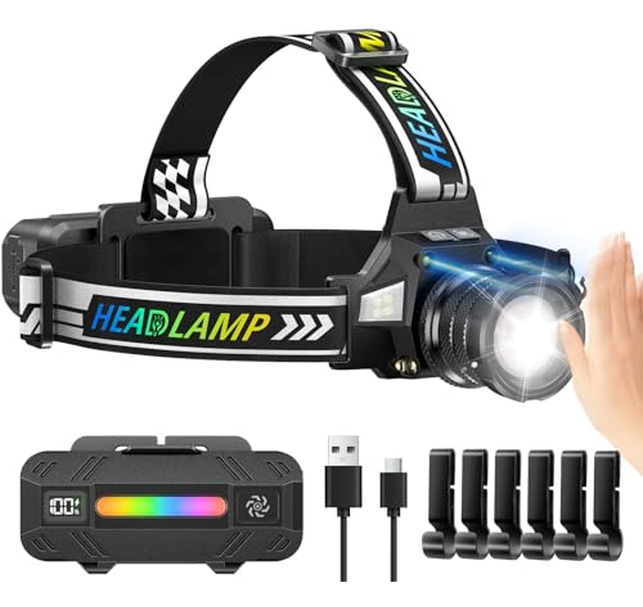 Rechargeable Multi-Mode LED Headlamp with UV Light