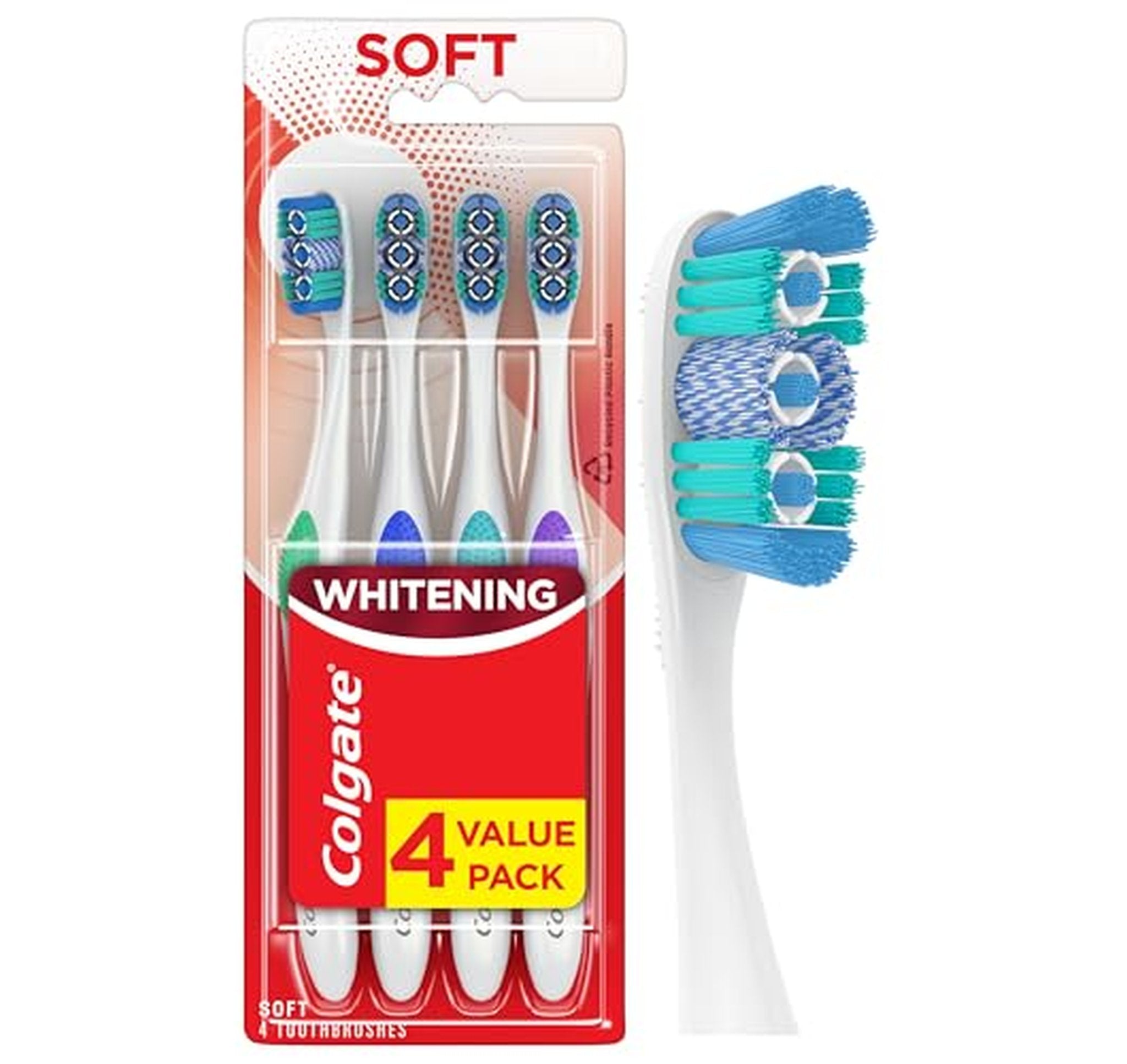 4 Pack Colgate 360 Optic White Soft Toothbrushes