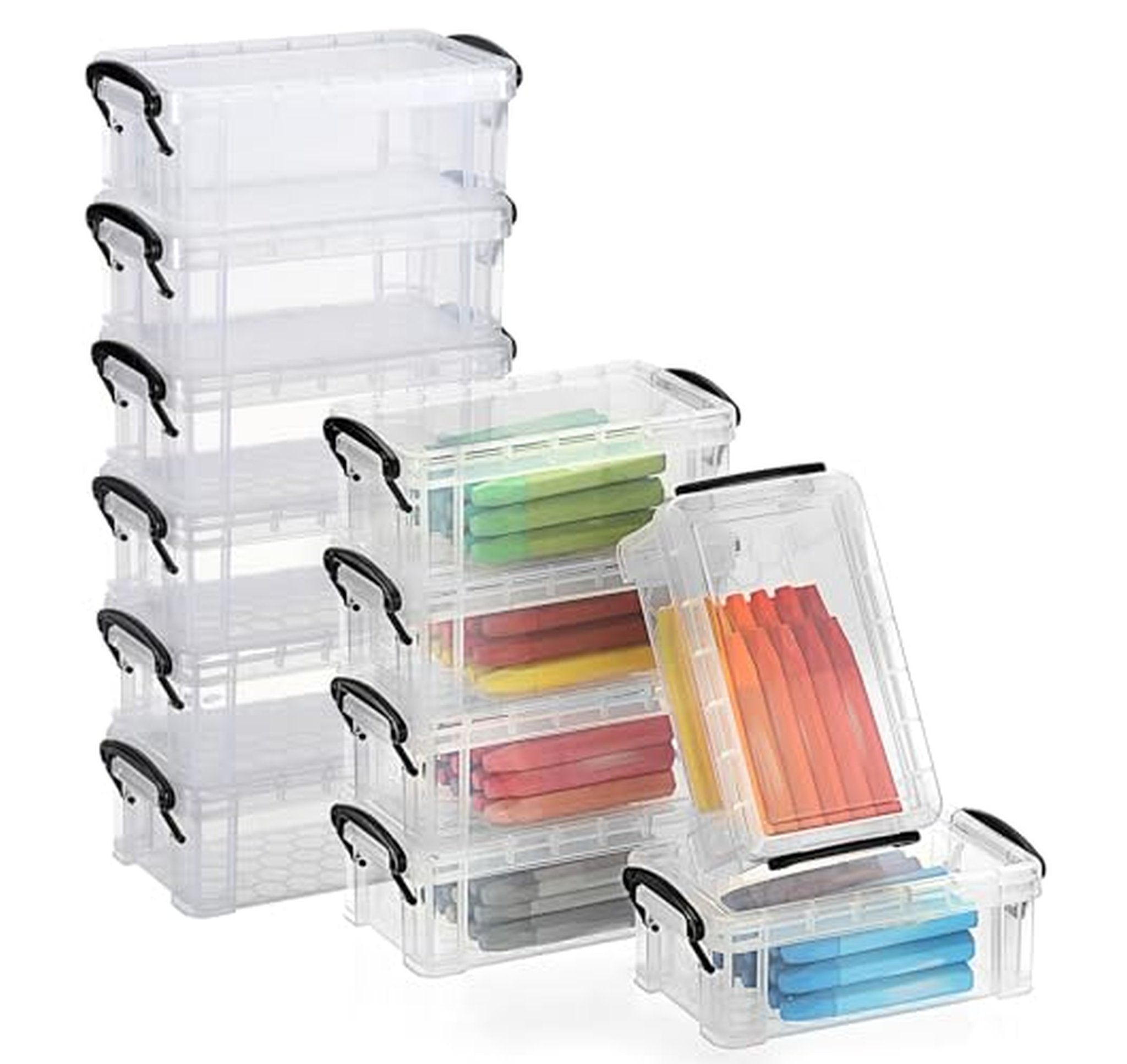 12 Pack Small Plastic Crayon Storage Boxes