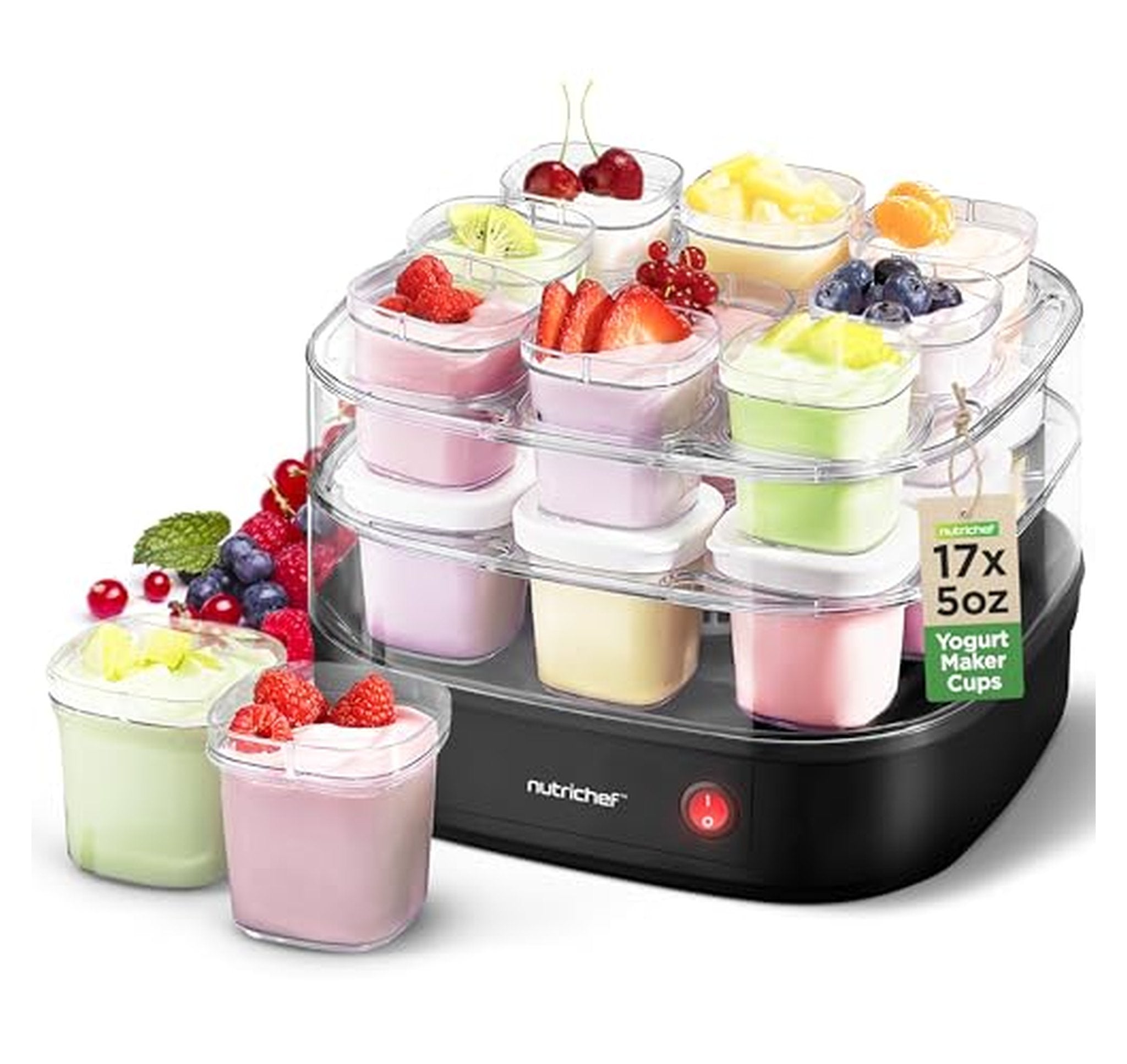 NutriChef 85 Ounce Automatic Yogurt Maker with Cups