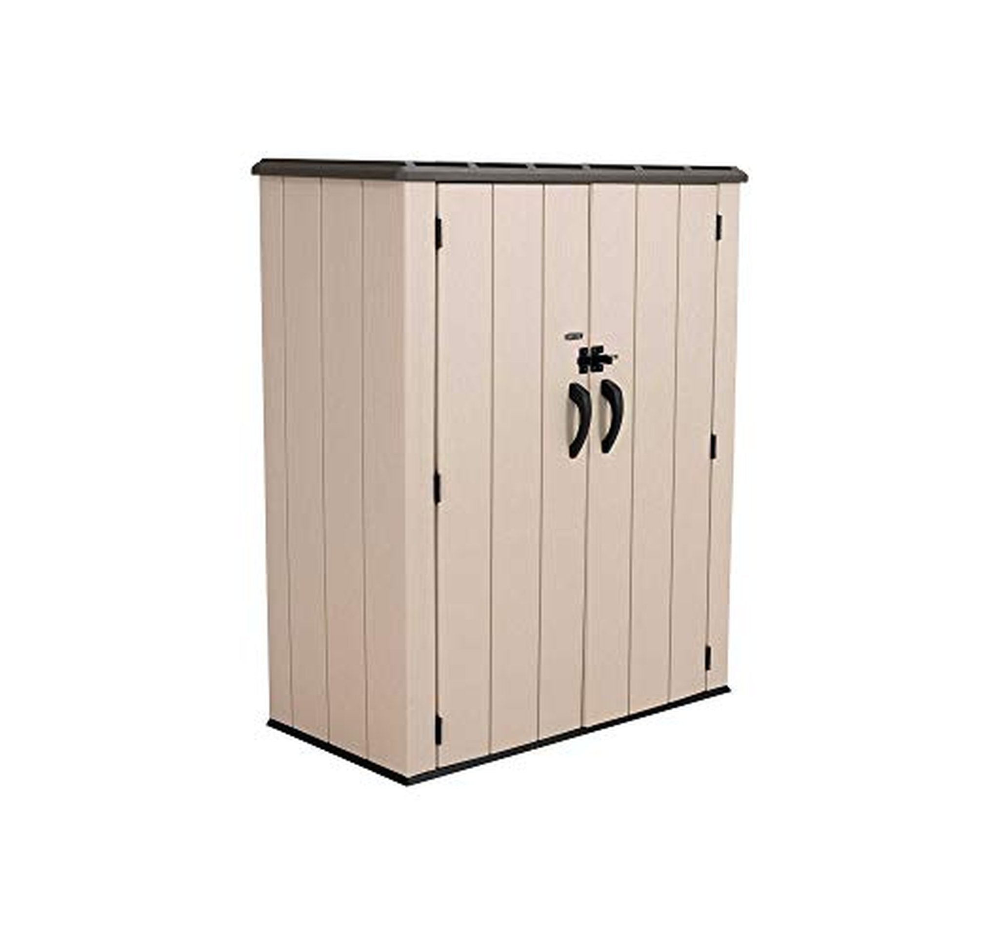 LIFETIME Vertical Resin Outdoor Storage Shed with Lockable Doors