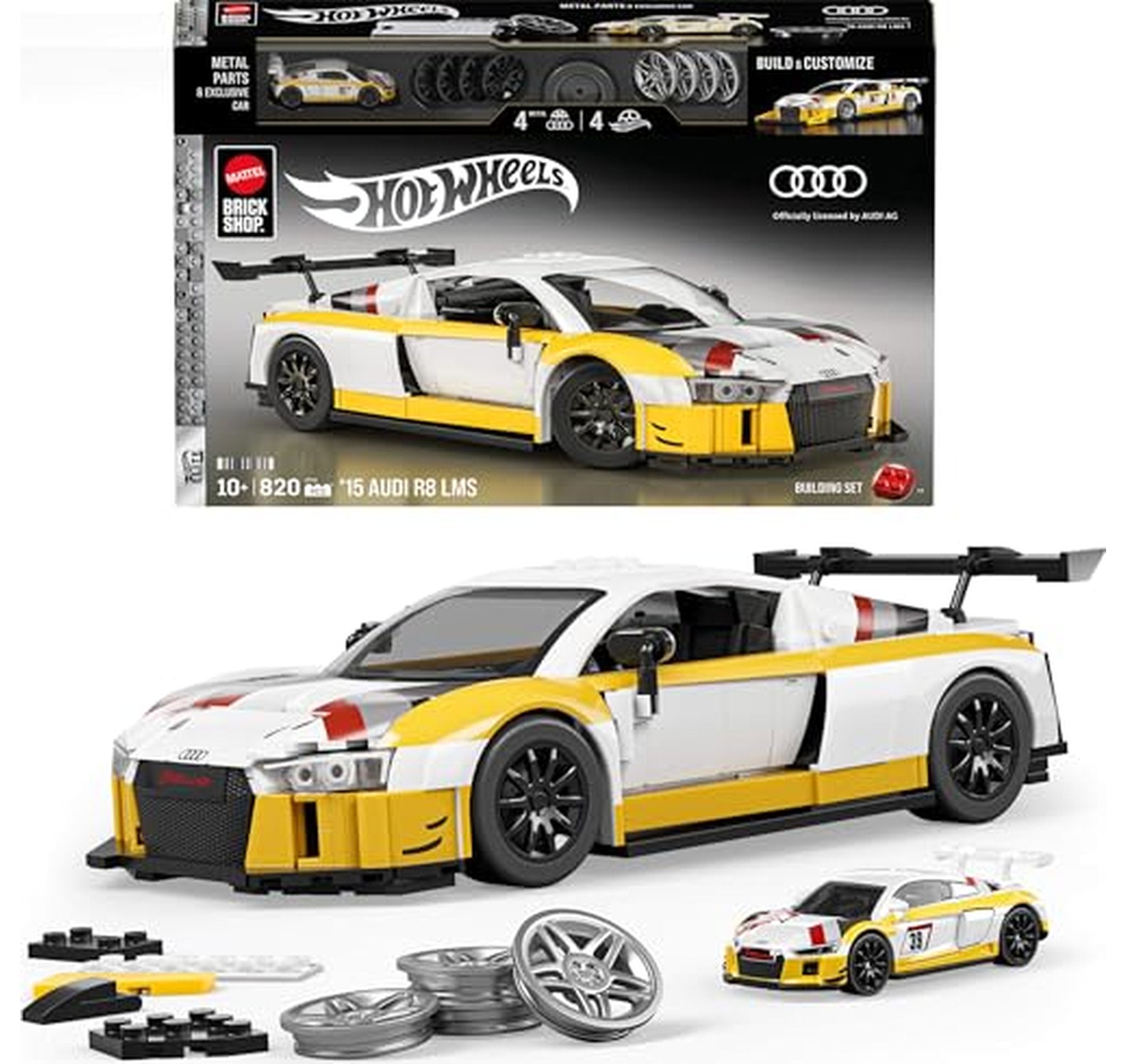 Mattel Brick Shop Hot Wheels Audi R8 LMS Building Set