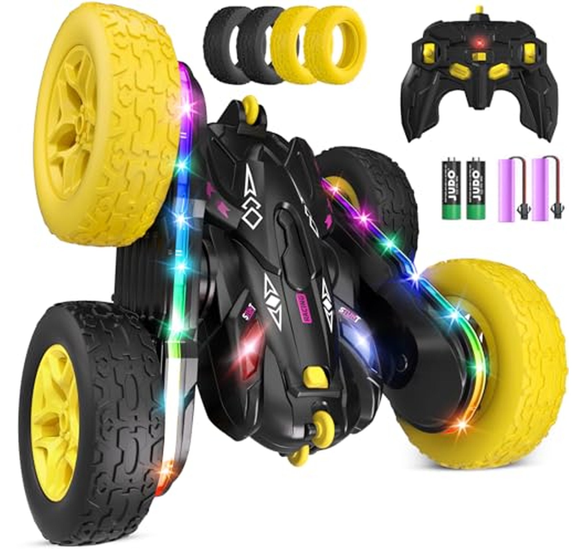 360° Remote Control Stunt Car with LED Lights