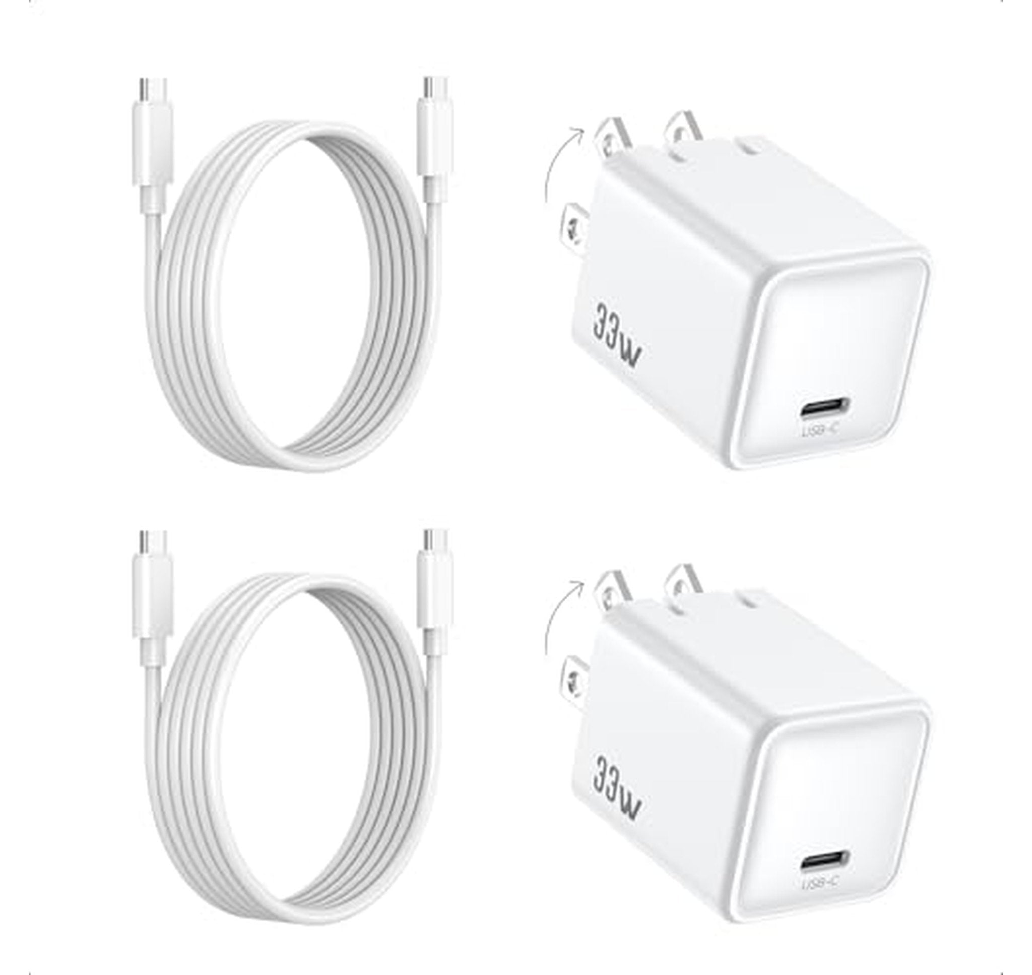 2 Pack 33W USB-C Fast Charger Block