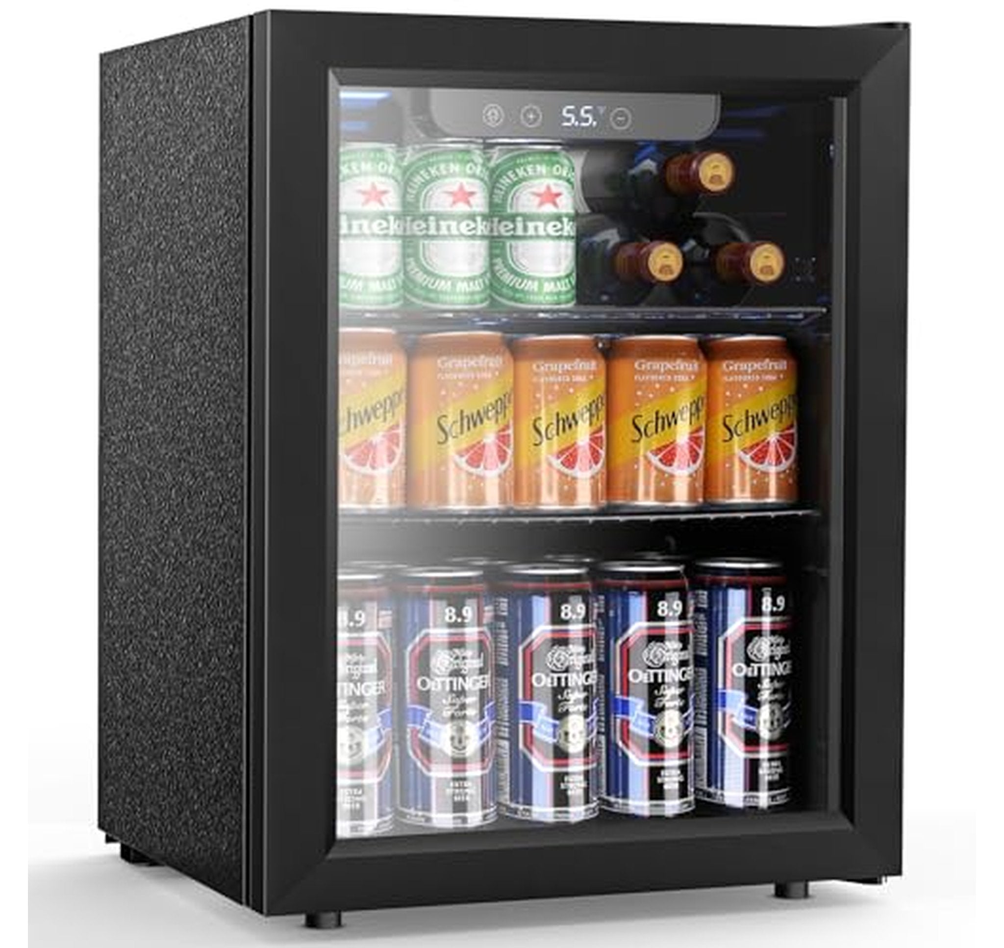 68-Can Beverage Refrigerator Mini Fridge with Glass Door