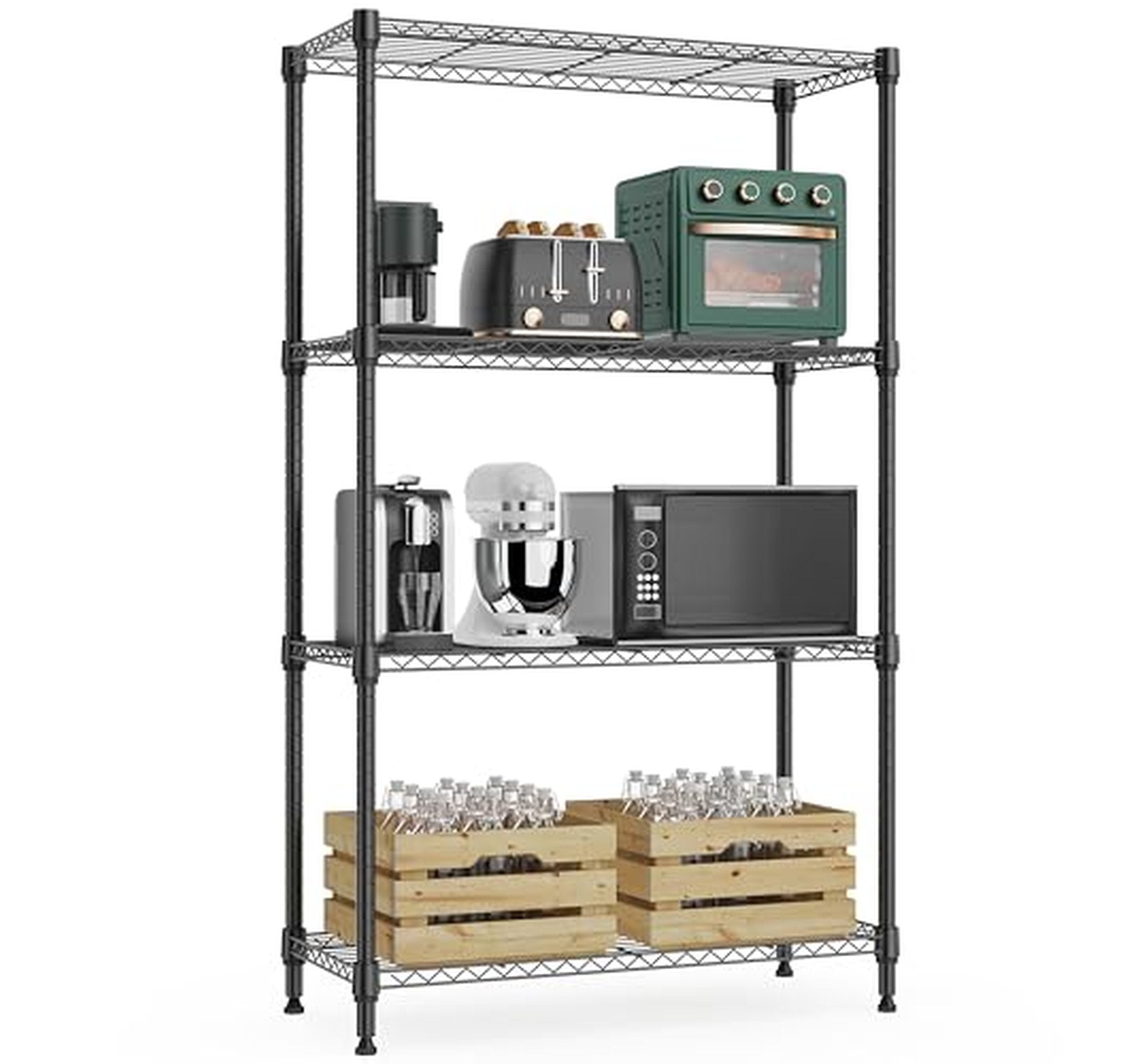 4 Tier Heavy Duty Metal Wire Storage Shelf