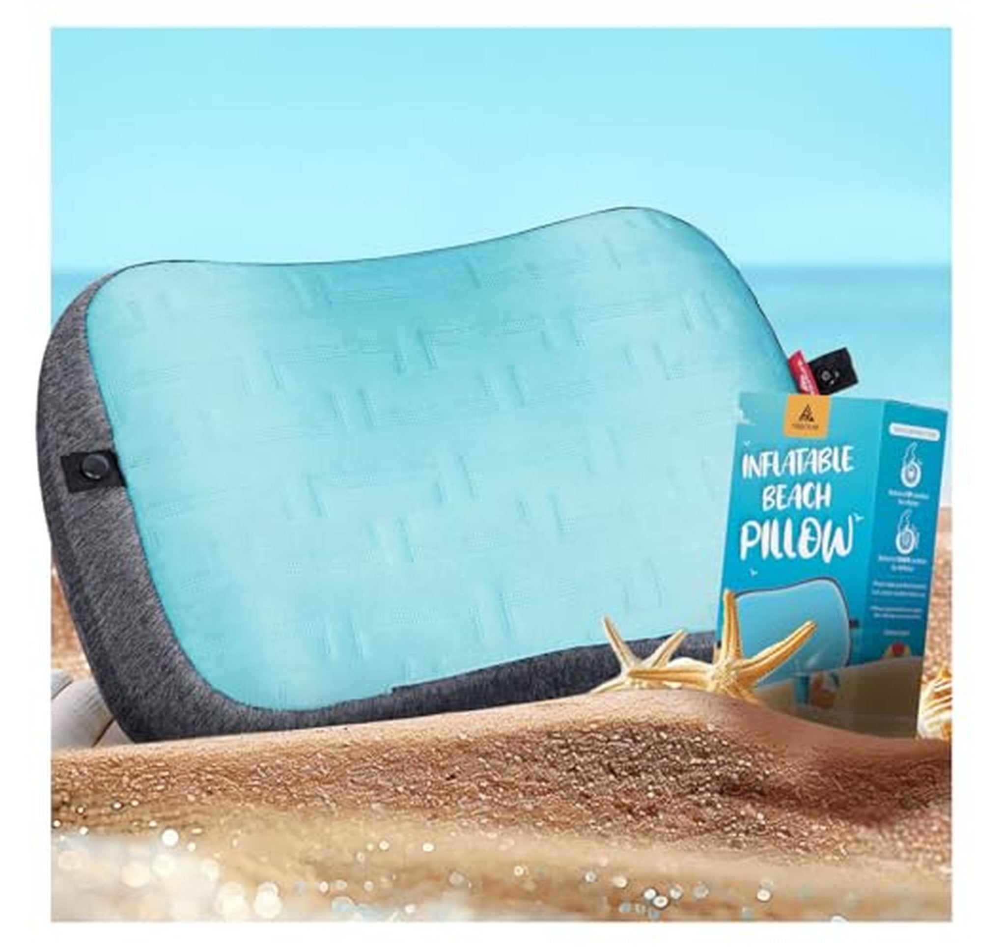 Inflatable Beach and Camping Pillow with Washable Cover