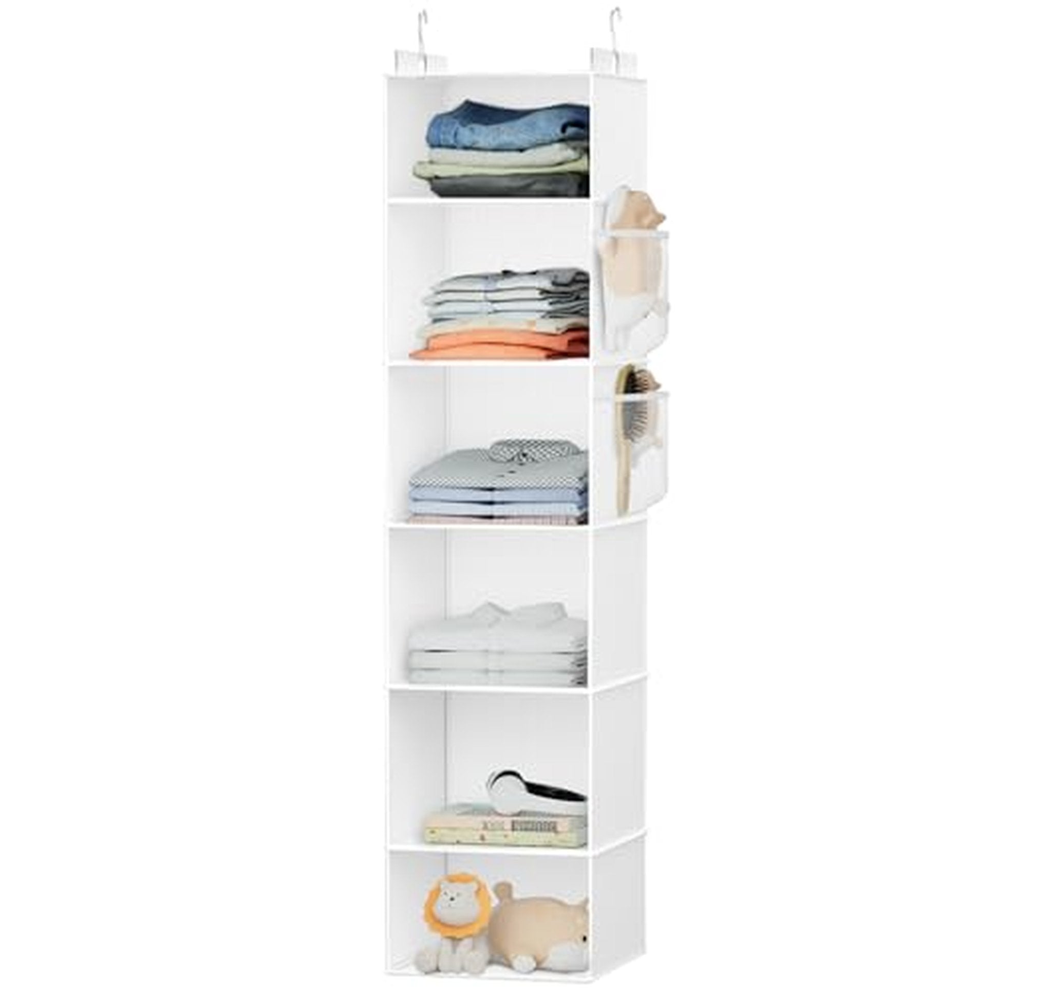 6-Shelf Hanging Closet Organizer with Bamboo Support
