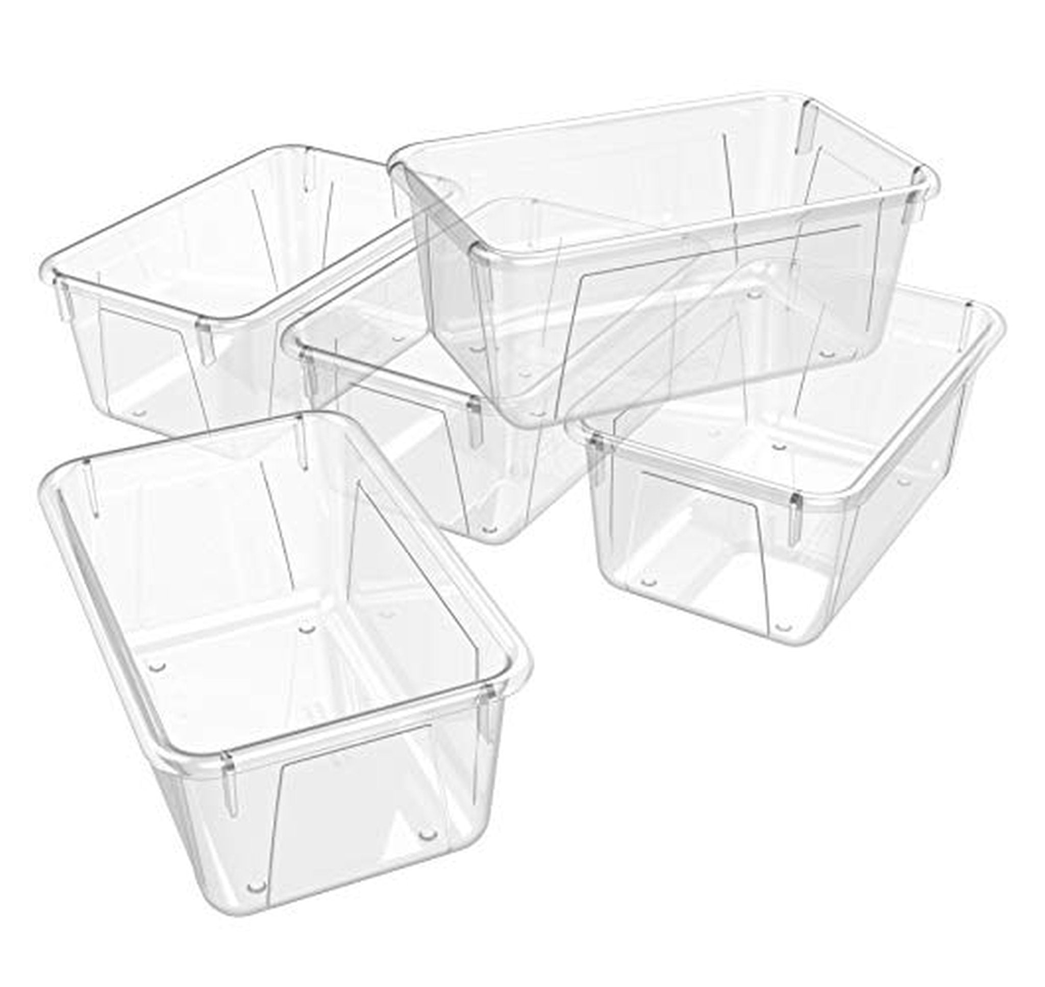 5 Pack Plastic Classroom Storage Cubby Bins
