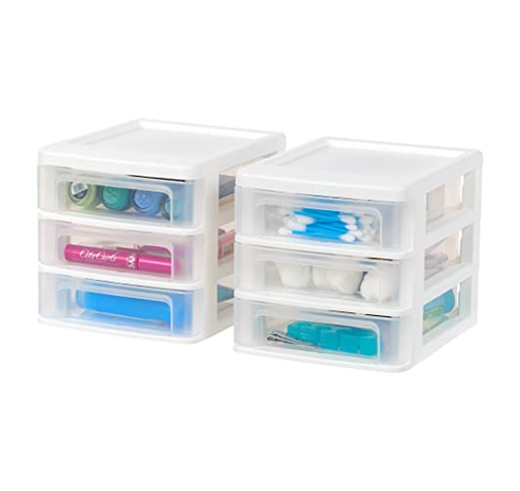 2 Pack Stackable 3-Drawer Desktop Storage Organizer